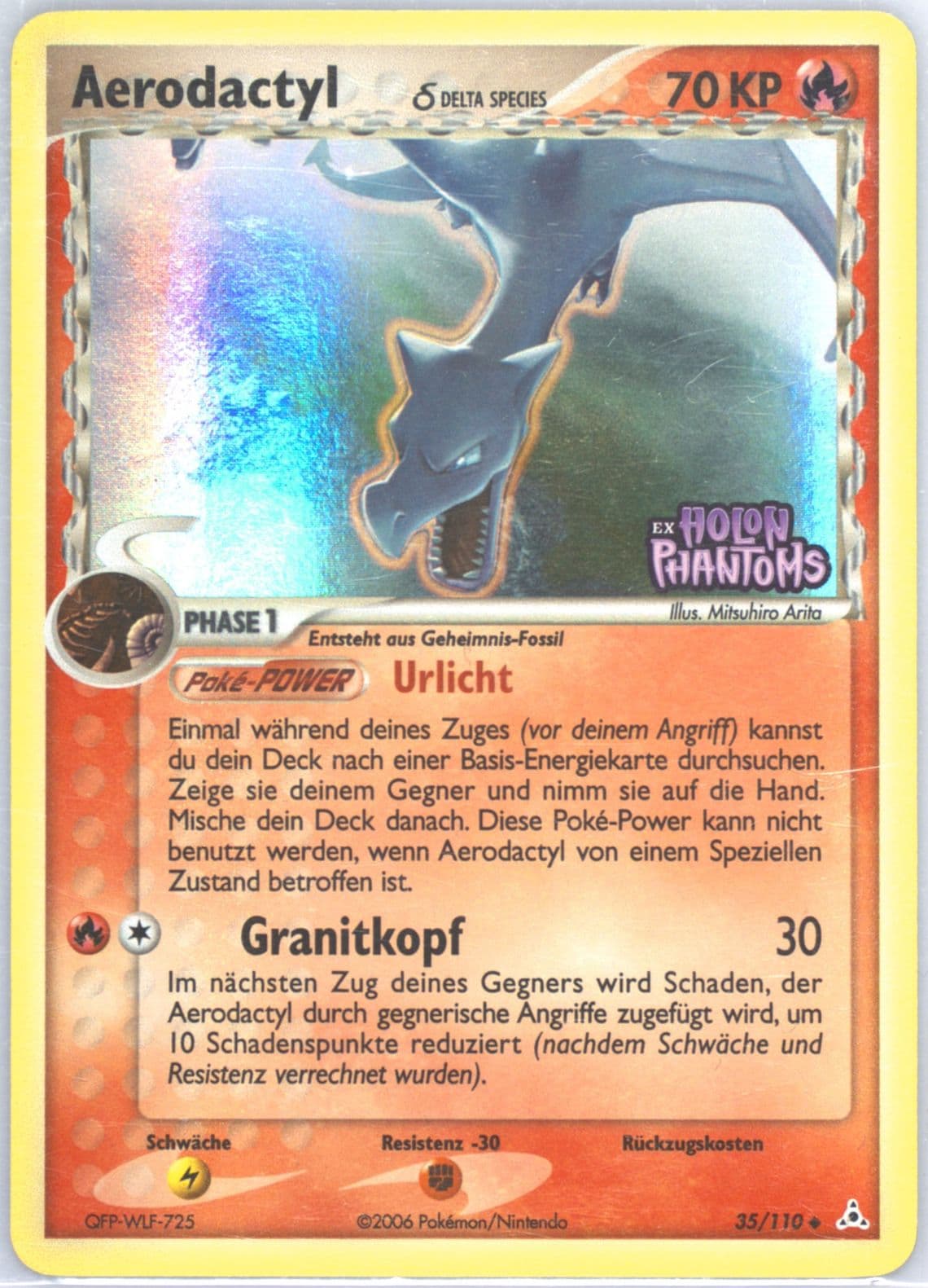 Aerodactyl-Reverse Foil German (35) 2006 Pokemon EX Holon Phantoms