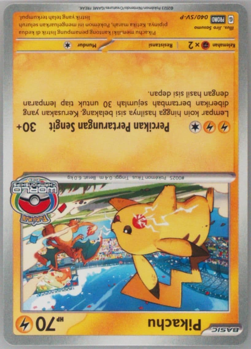 Pikachu Pokemon Card Gym (040) 2023 Pokemon Indonesian SV Promo