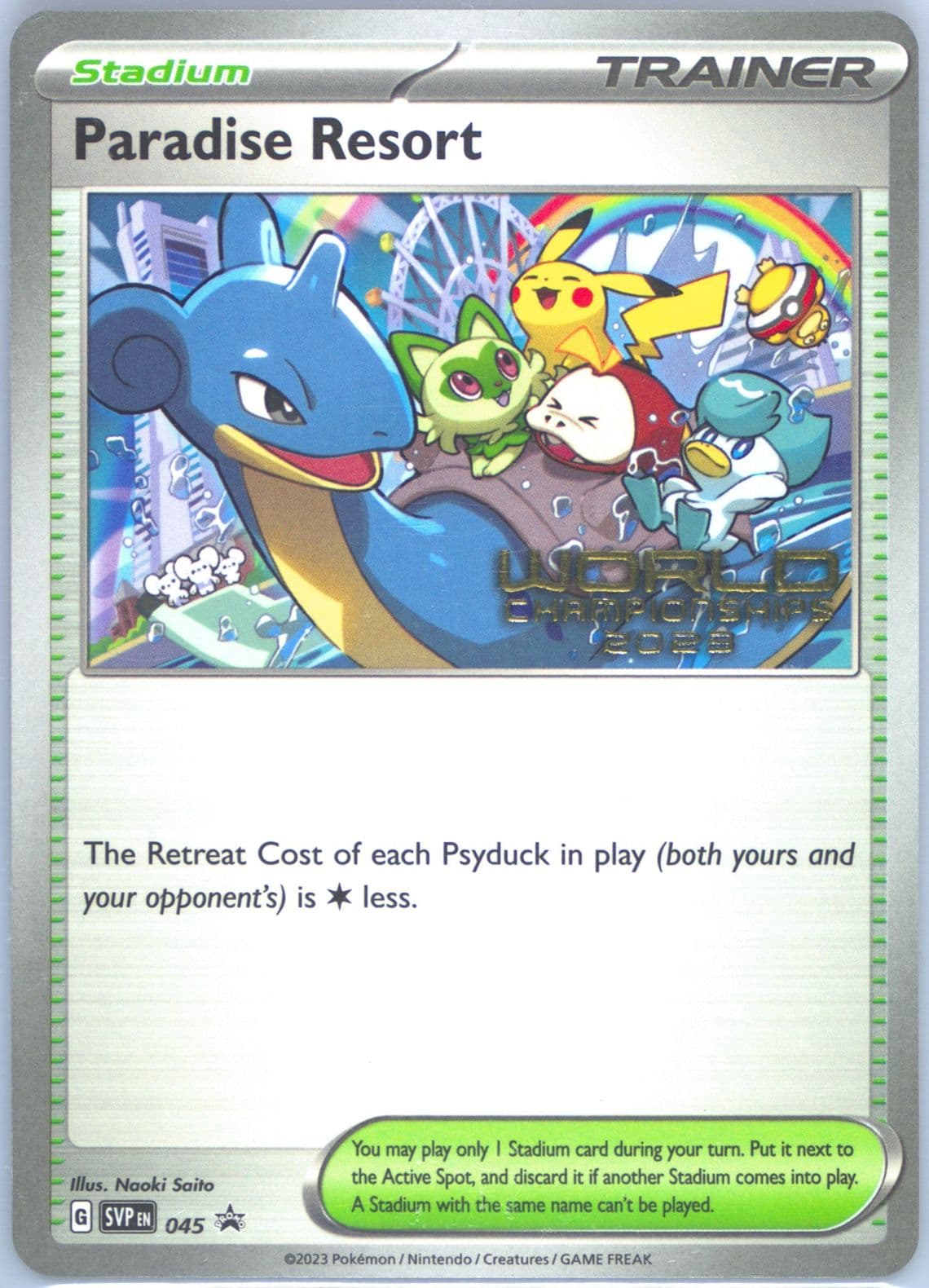 Paradise Resort World Championships 2023-Champion (045) 2023 Pokemon Svp EN-SV Black Star Promo