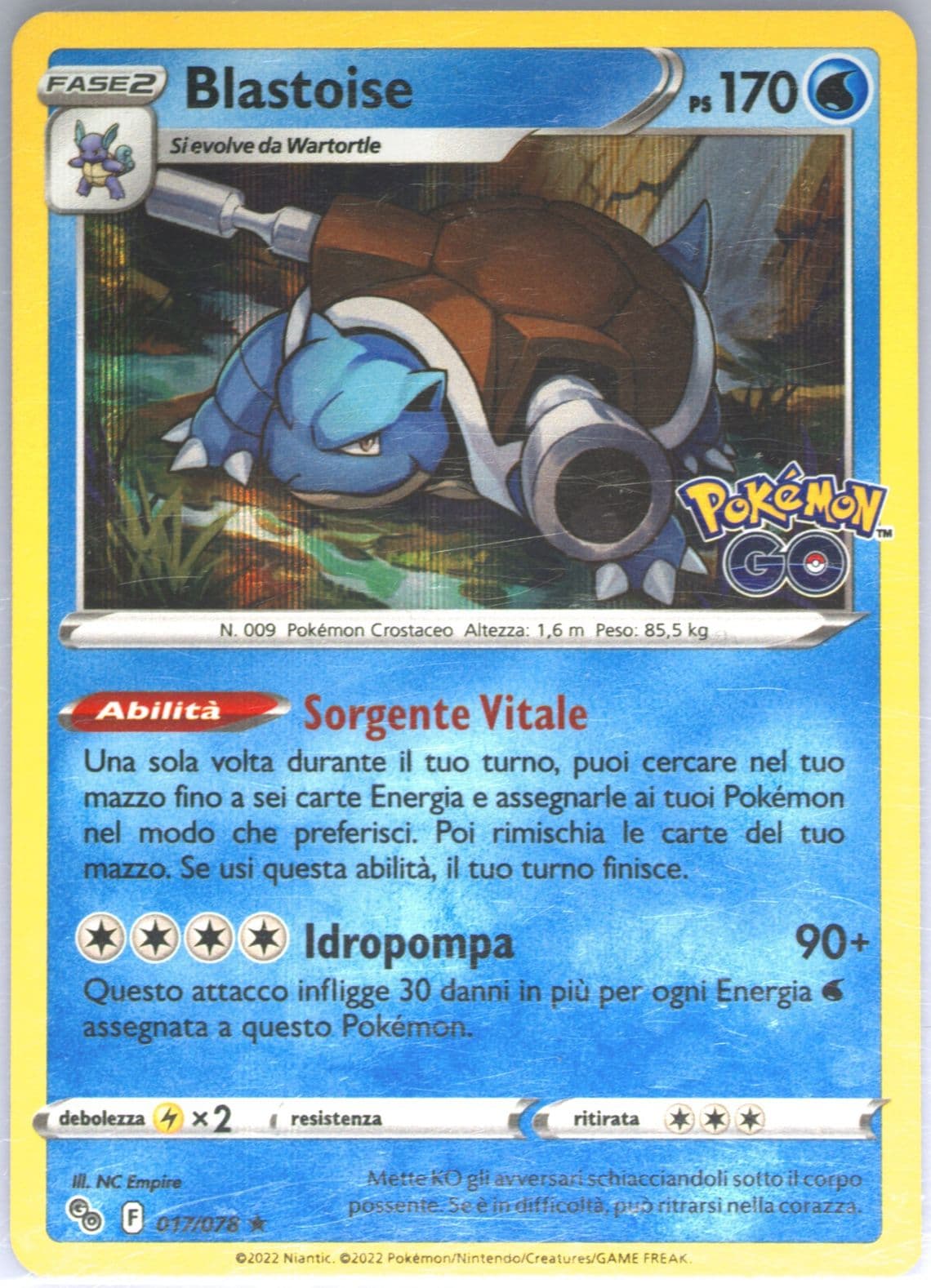 Blastoise-Holo Spanish (017) 2022 Pokemon Go