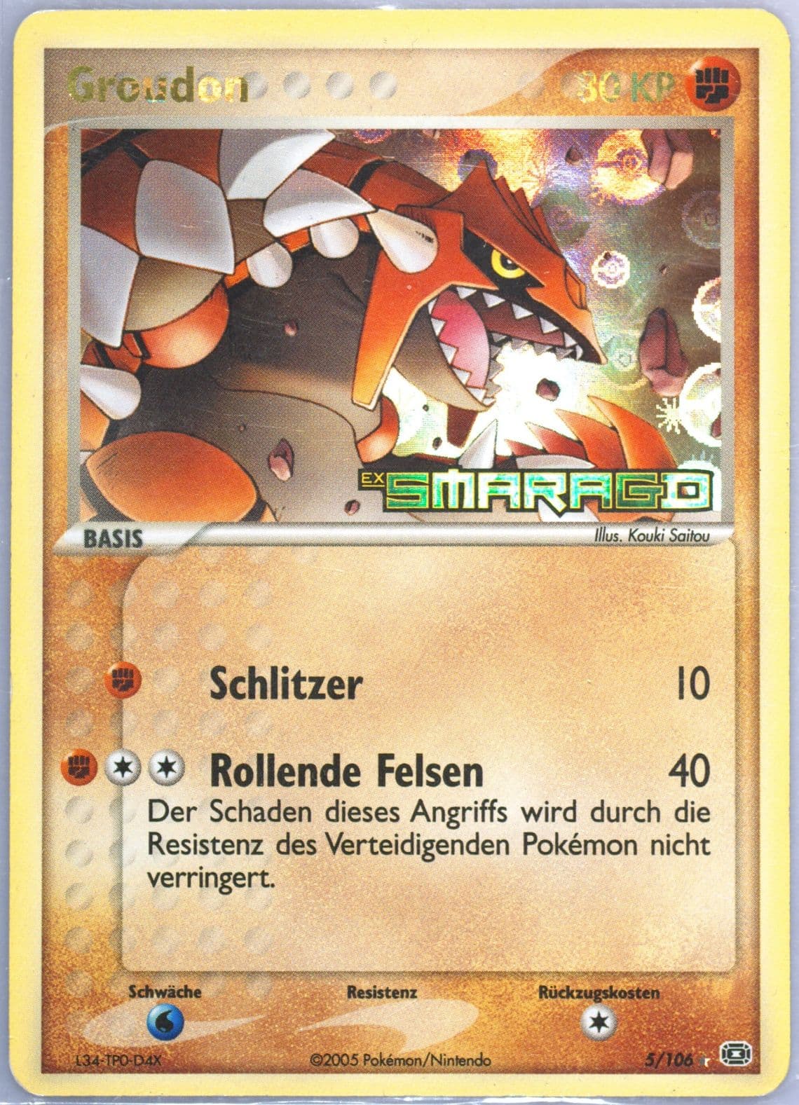 Groudon-Reverse Foil German (5) 2005 Pokemon EX Emerald