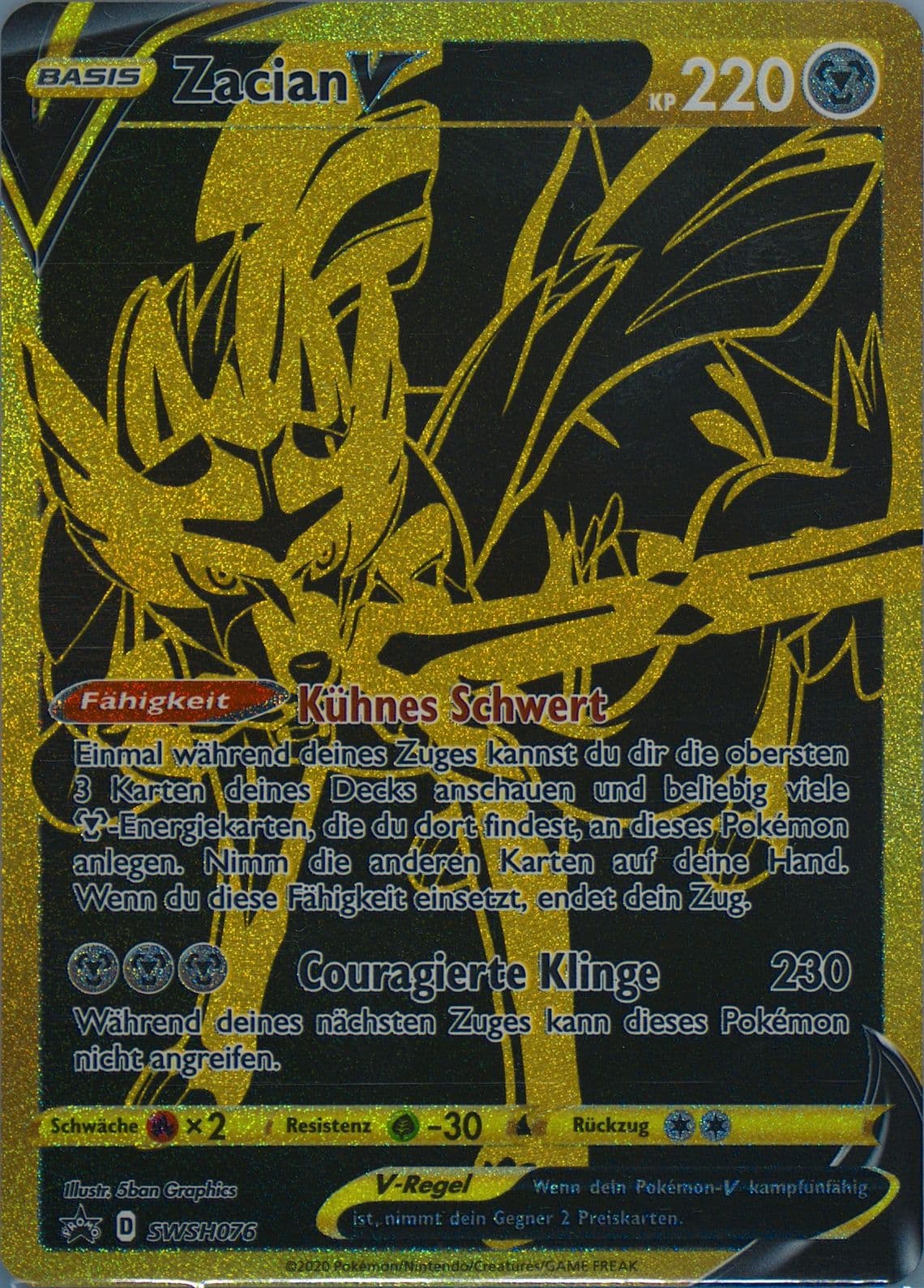 Full Art/Zacian V Ultra Premium Collection-German (076) 2020 Pokemon Swsh Black Star Promo