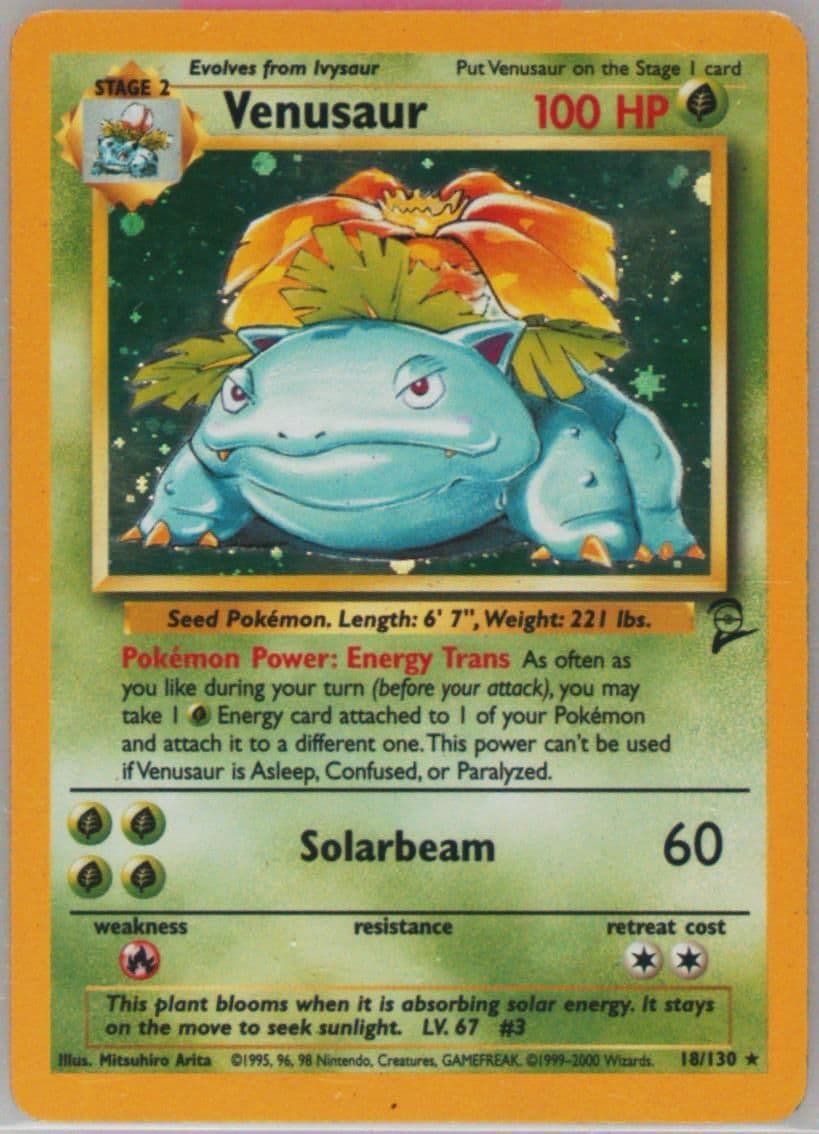 Venusaur-Holo Inverted Back (18) 2000 Pokemon Game Base II