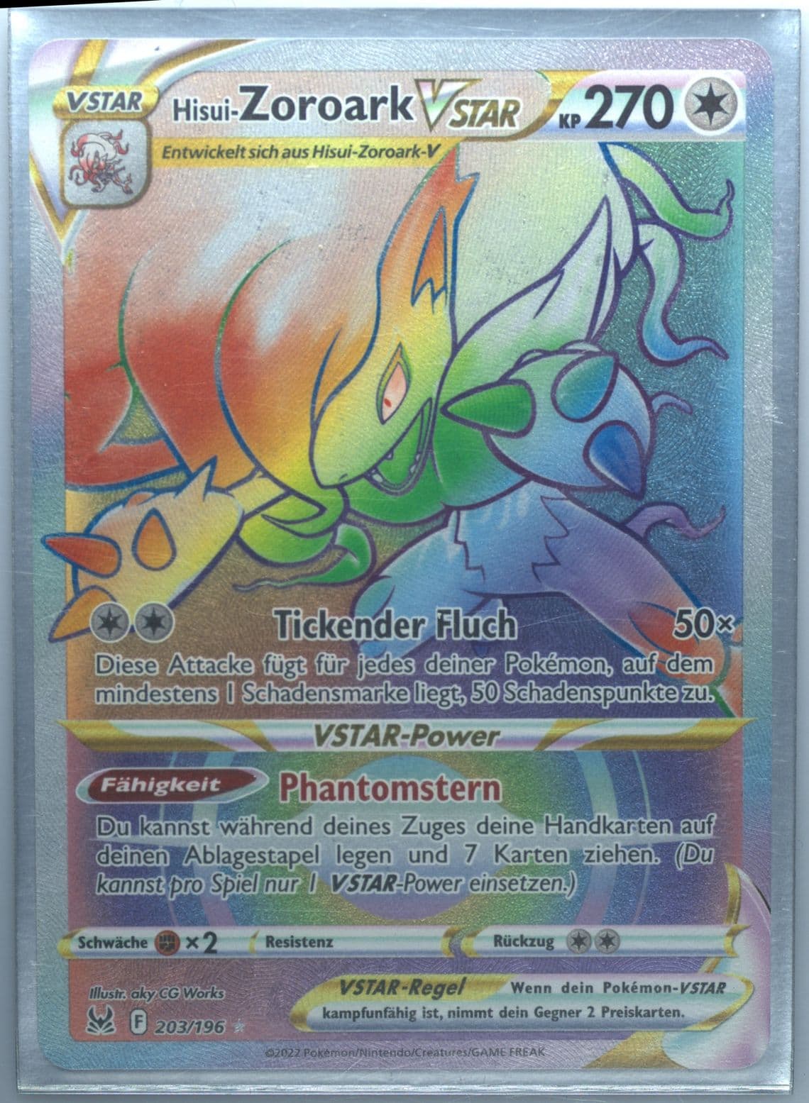 Full Art/Hisui-Zoroark Vstar German-Secret (203) 2022 Pokemon Sword & Shield Lost Origin