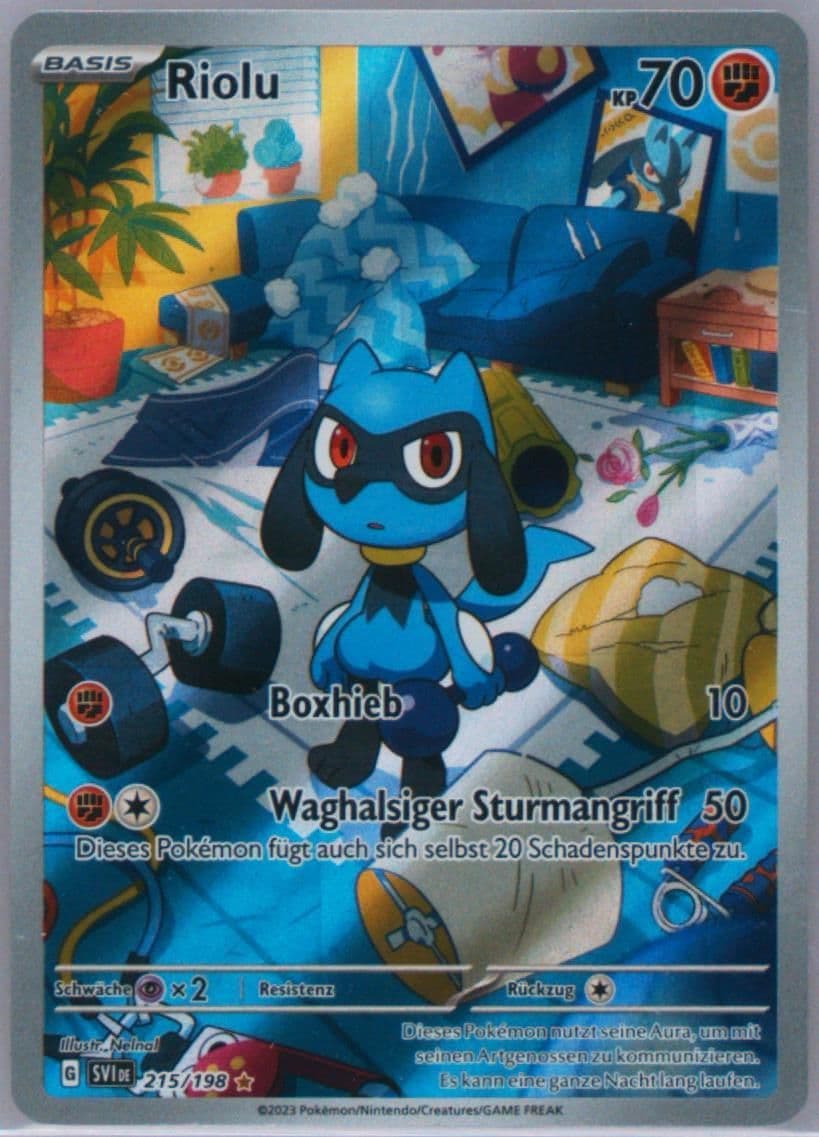 Riolu Illustration Rare (215) 2023 Pokemon German Svi de-Scarlet & Violet