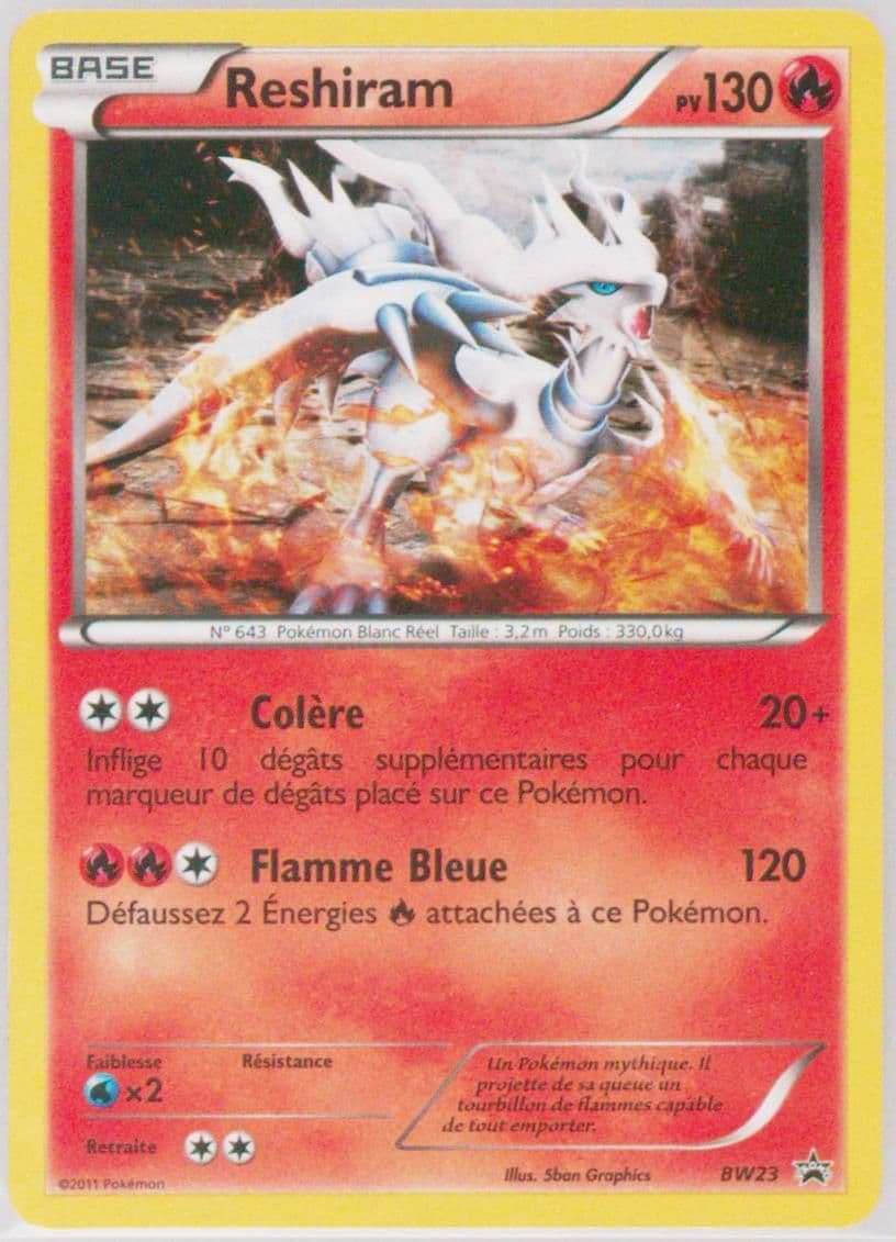 Reshiram-Holo Reshiram Box-French (BW23) 2011 Pokemon Black & White Promo