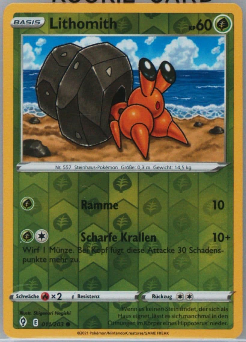 Lithomith-Reverse Foil (011) 2021 Pokemon Sword & Shield Evolving Skies