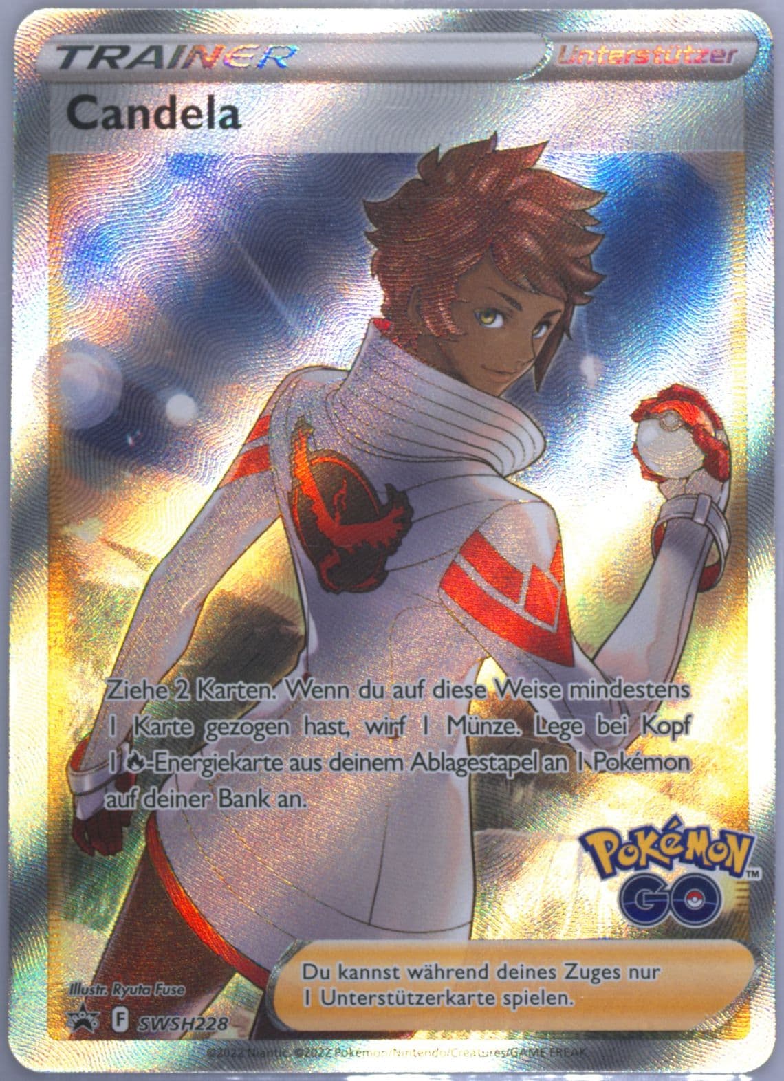 Full Art/Candela Pokemon Go Special Collection-Team Valor-German (228) 2022 Pokemon Swsh Black Star Promo