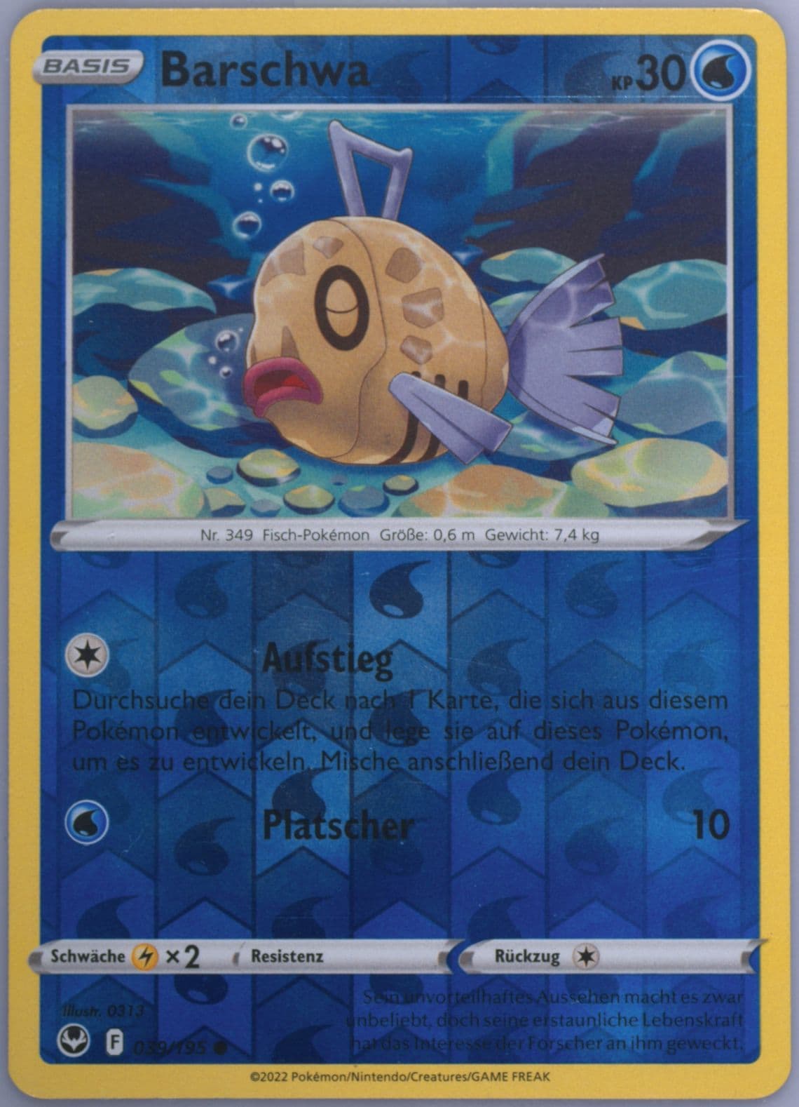 Barschwa-Reverse Foil German (039) 2022 Pokemon Sword & Shield Silver Tempest