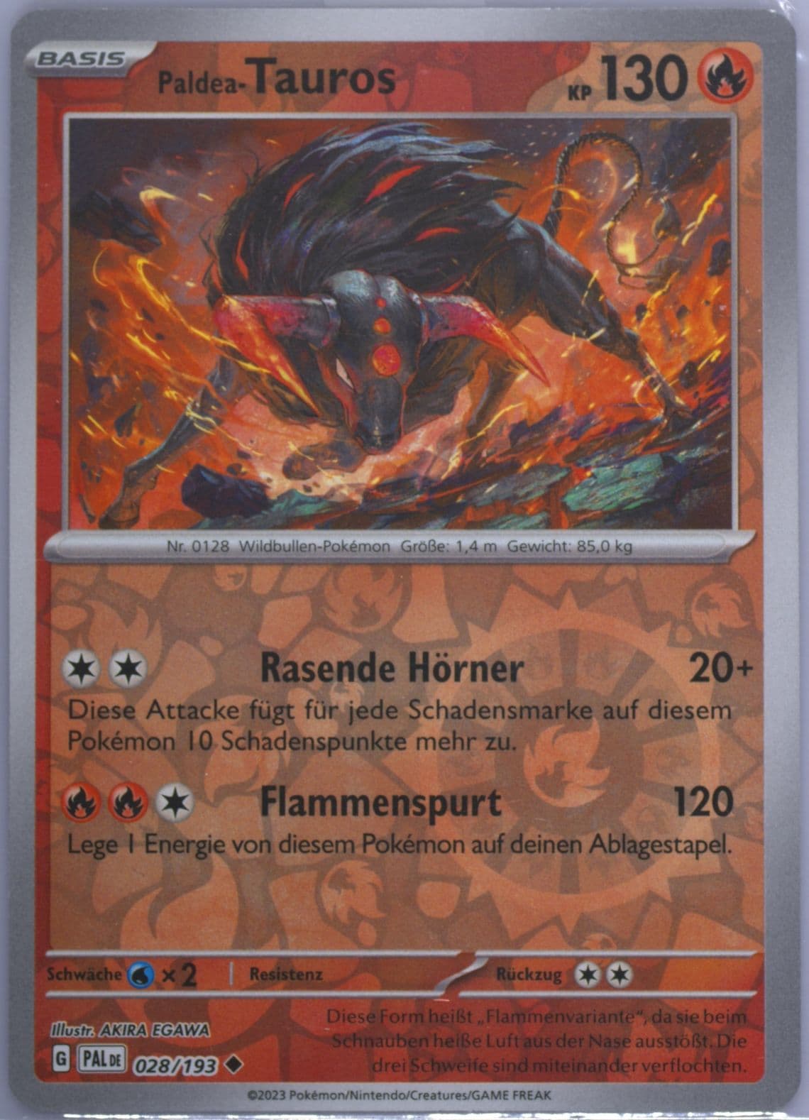 Paldean Tauros Reverse Holo (028) 2023 Pokemon German Pal de-Paldea Evolved