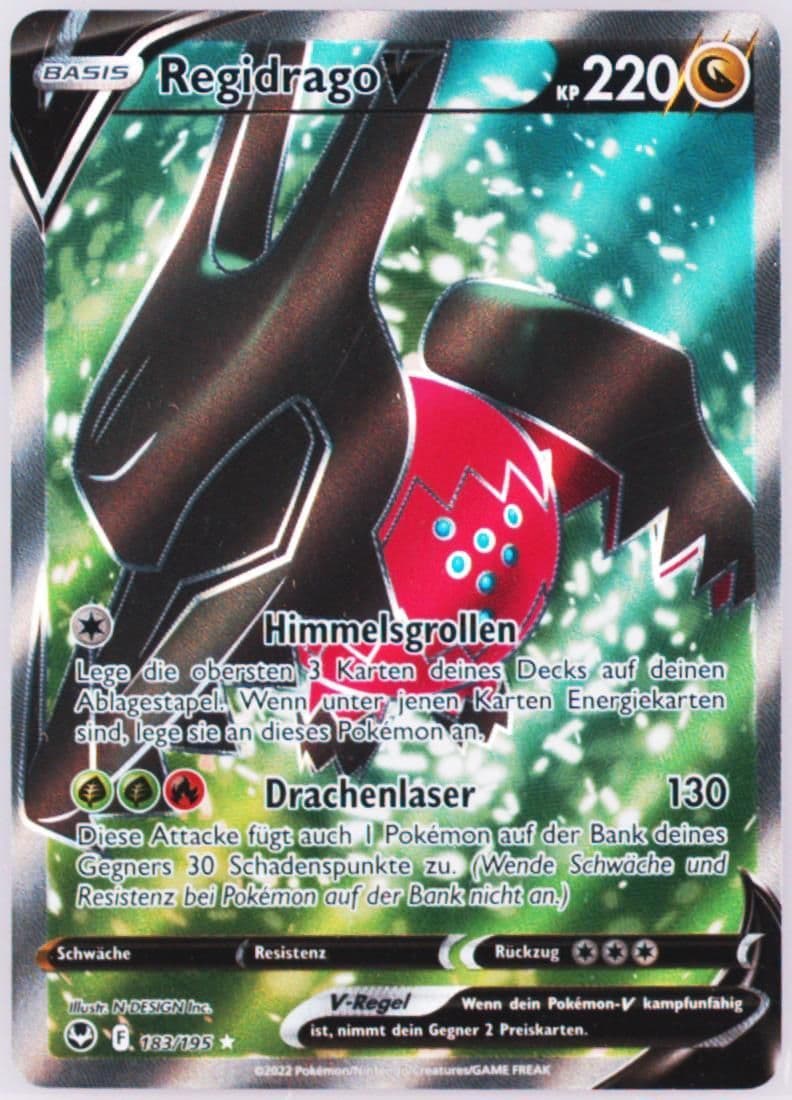Full Art/Regidrago V German (183) 2022 Pokemon Sword & Shield Silver Tempest