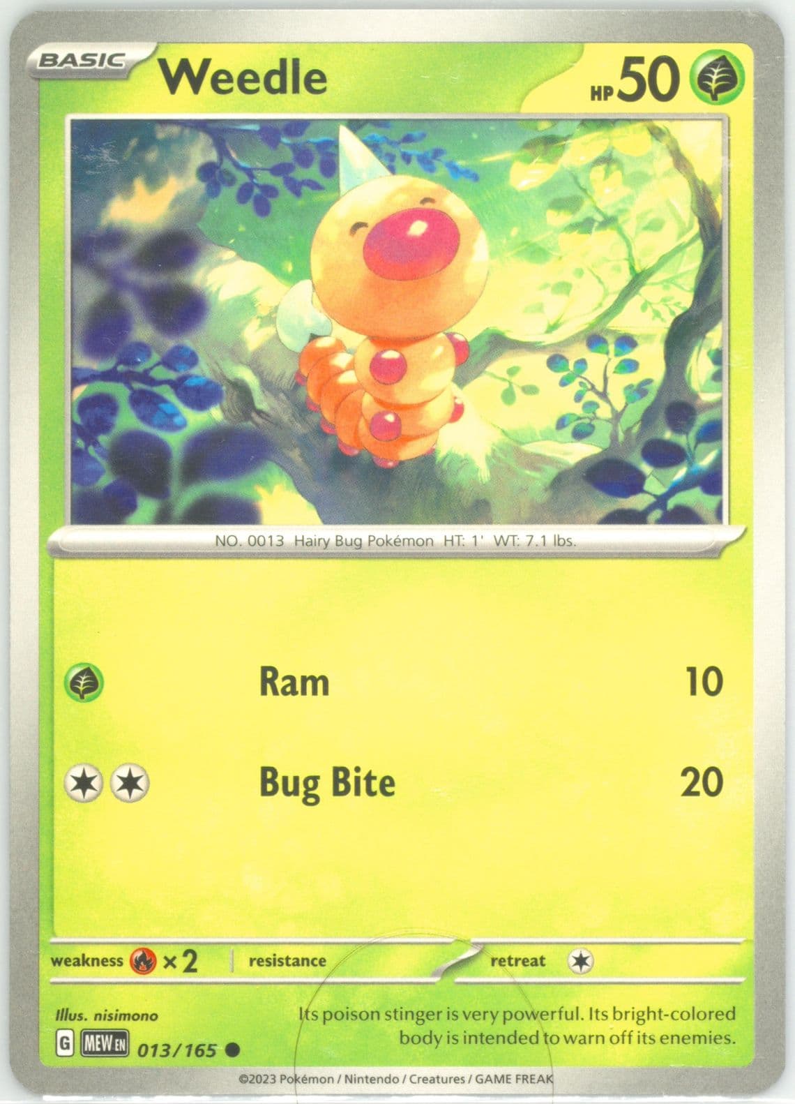 Weedle (013) 2023 Pokemon Mew EN-151