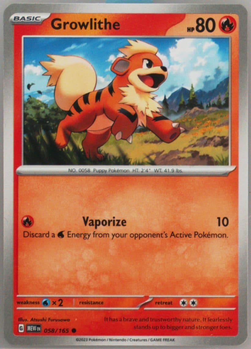 Growlithe (058) 2023 Pokemon Mew EN-151