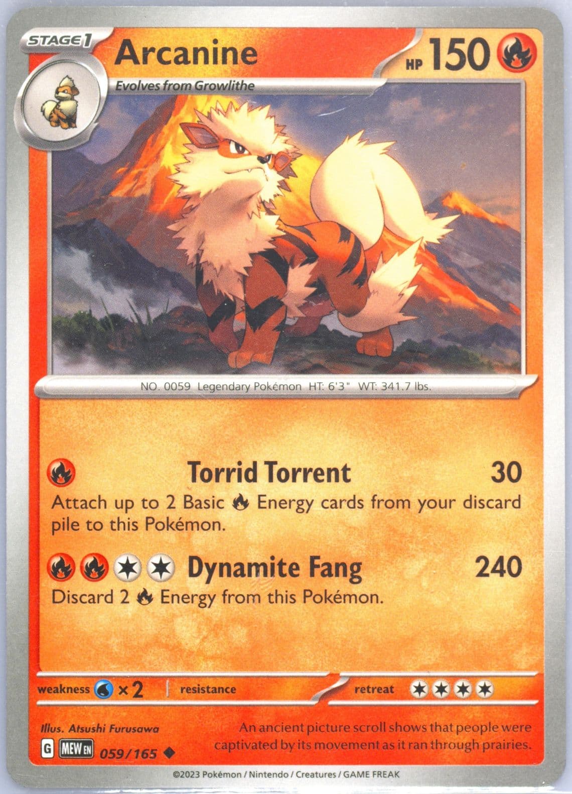 Arcanine (059) 2023 Pokemon Mew EN-151