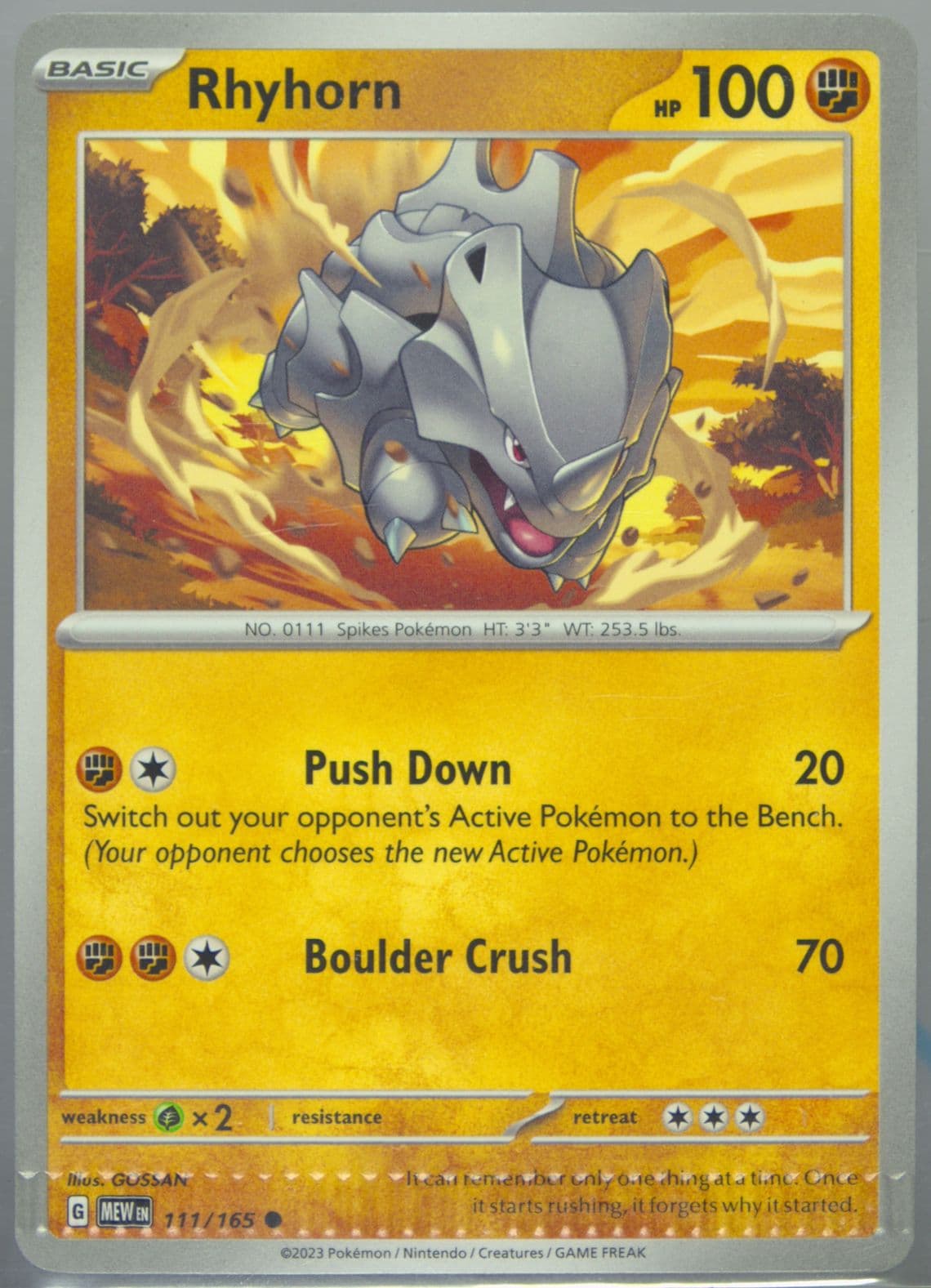 Rhyhorn (111) 2023 Pokemon Mew EN-151