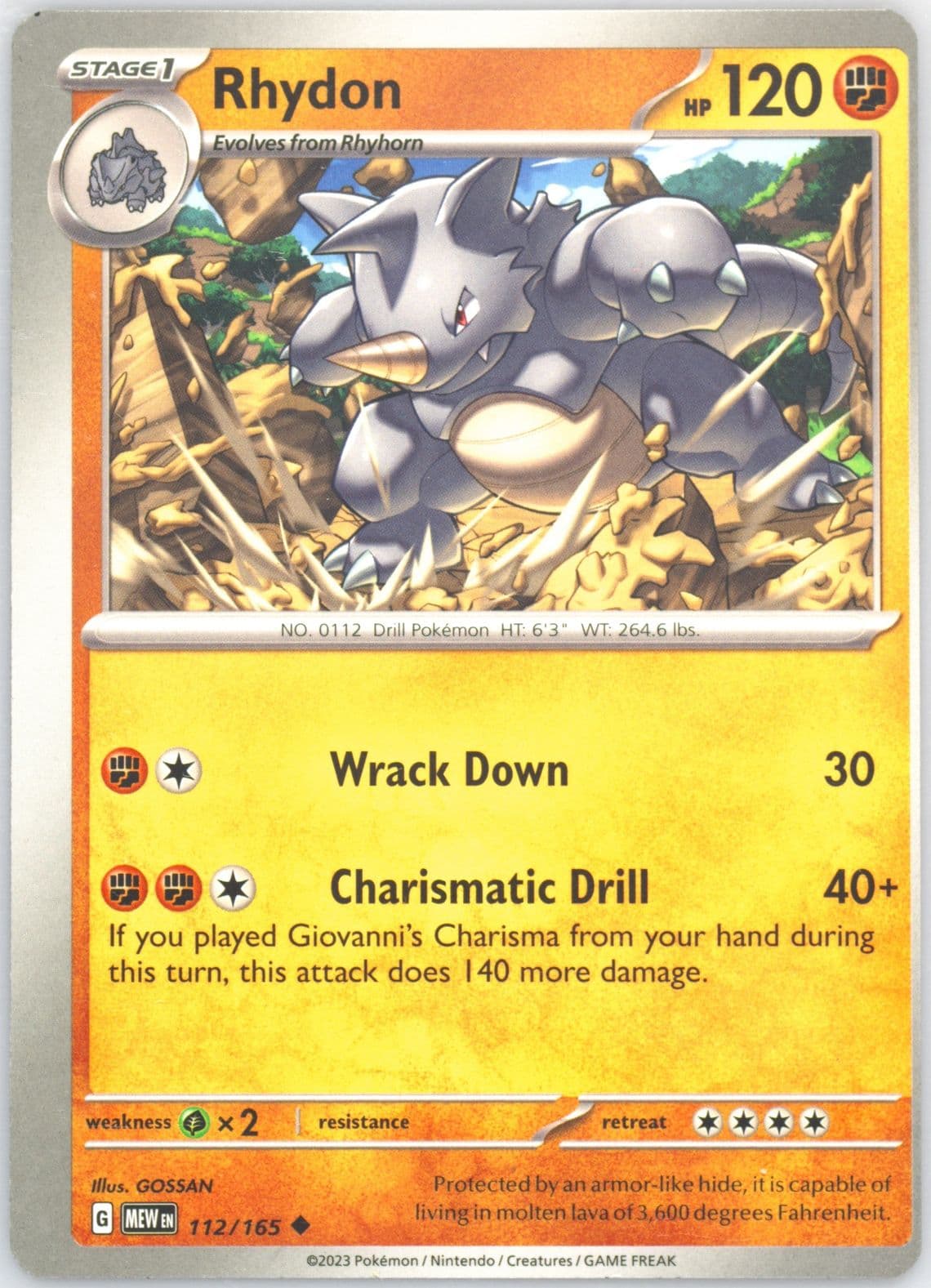 Rhydon (112) 2023 Pokemon Mew EN-151