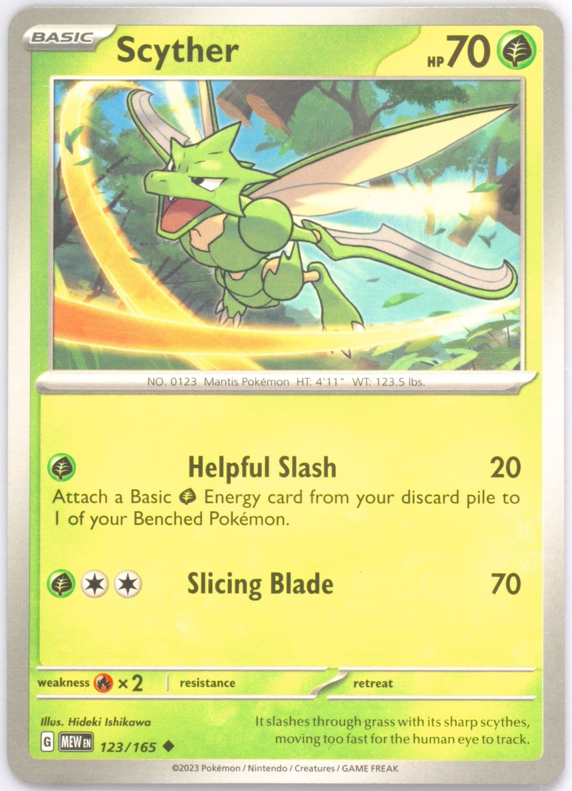 Scyther (123) 2023 Pokemon Mew EN-151