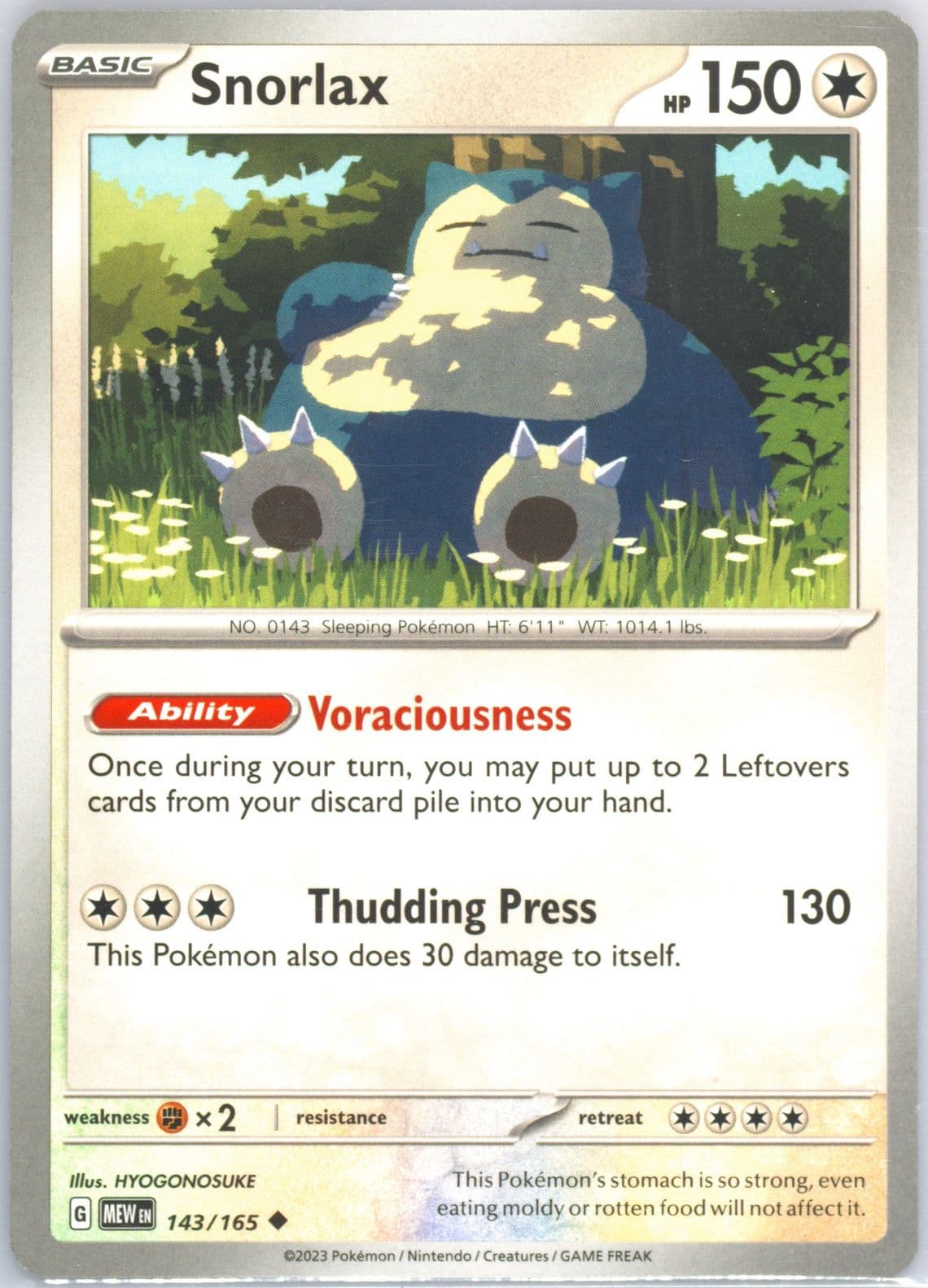 Snorlax (143) 2023 Pokemon Mew EN-151
