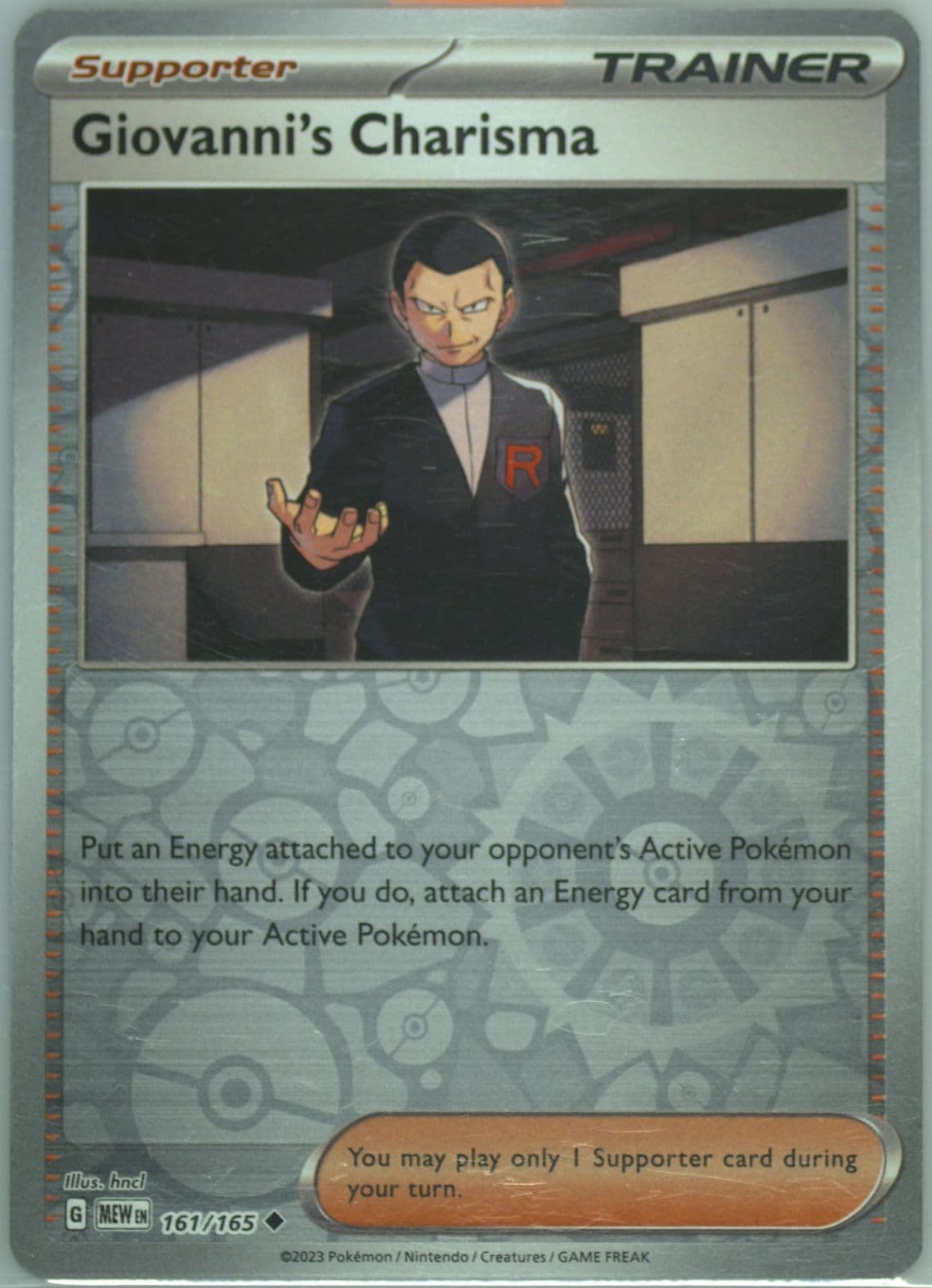 Giovanni's Charisma Reverse Holo (161) 2023 Pokemon Mew EN-151