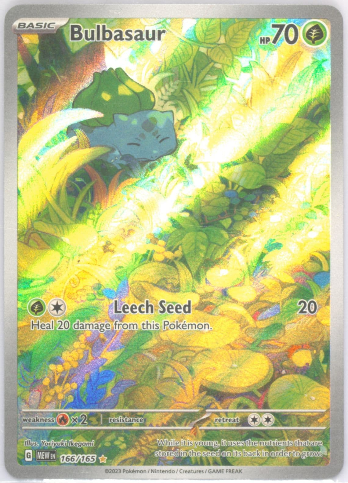 Bulbasaur Illustration Rare (166) 2023 Pokemon Mew EN-151