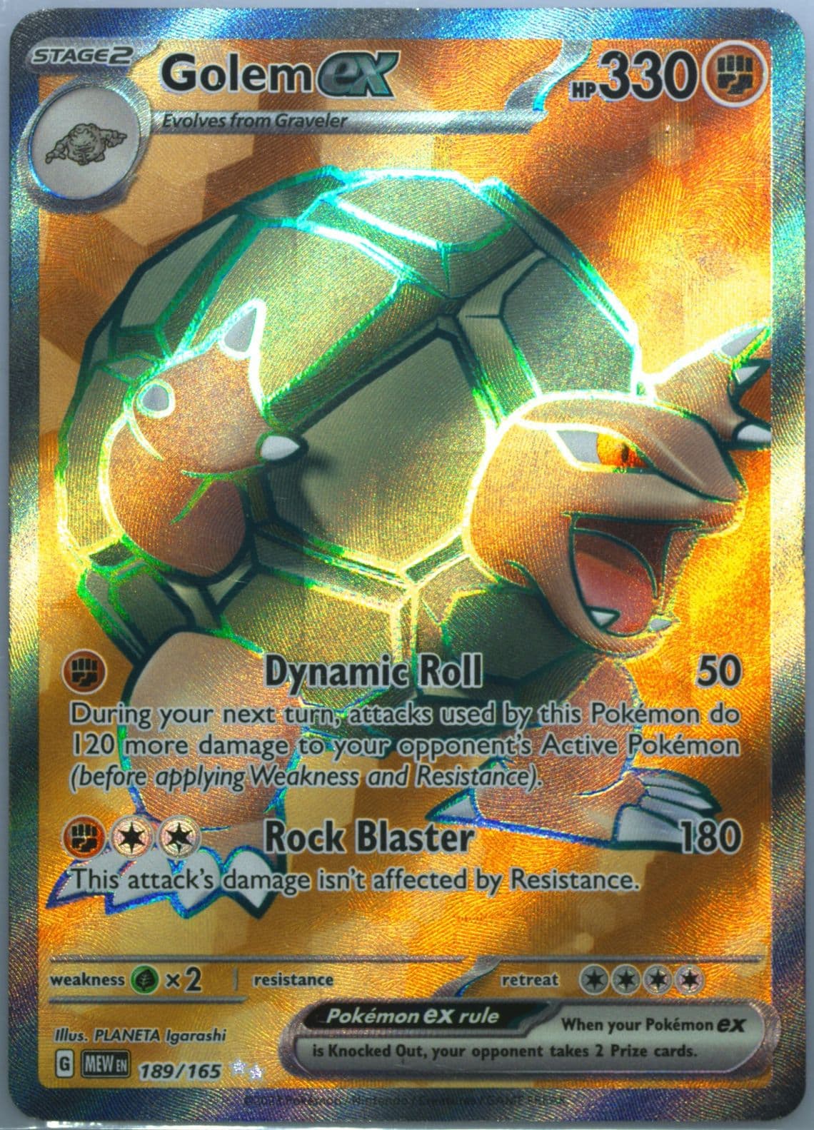 Golem EX Ultra Rare (189) 2023 Pokemon Mew EN-151