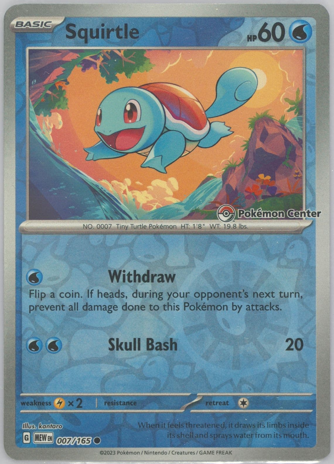 Squirtle Pokemon Center 151 Pre-Order Promo (007) 2023 Pokemon Mew EN-151