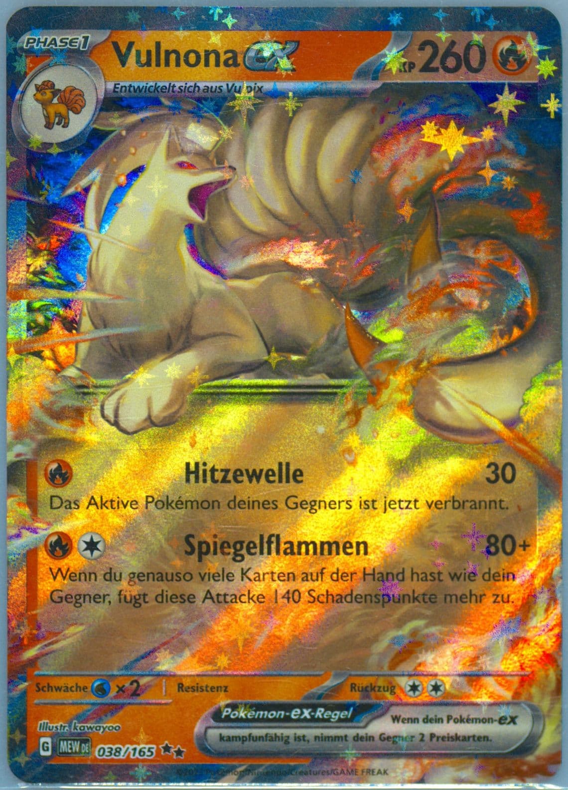 Ninetales EX (038) 2023 Pokemon German Mew de-151