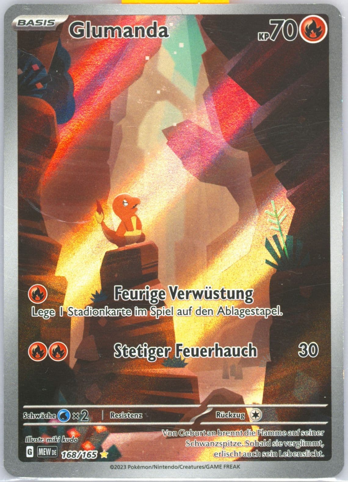 Charmander Illustration Rare (168) 2023 Pokemon German Mew de-151