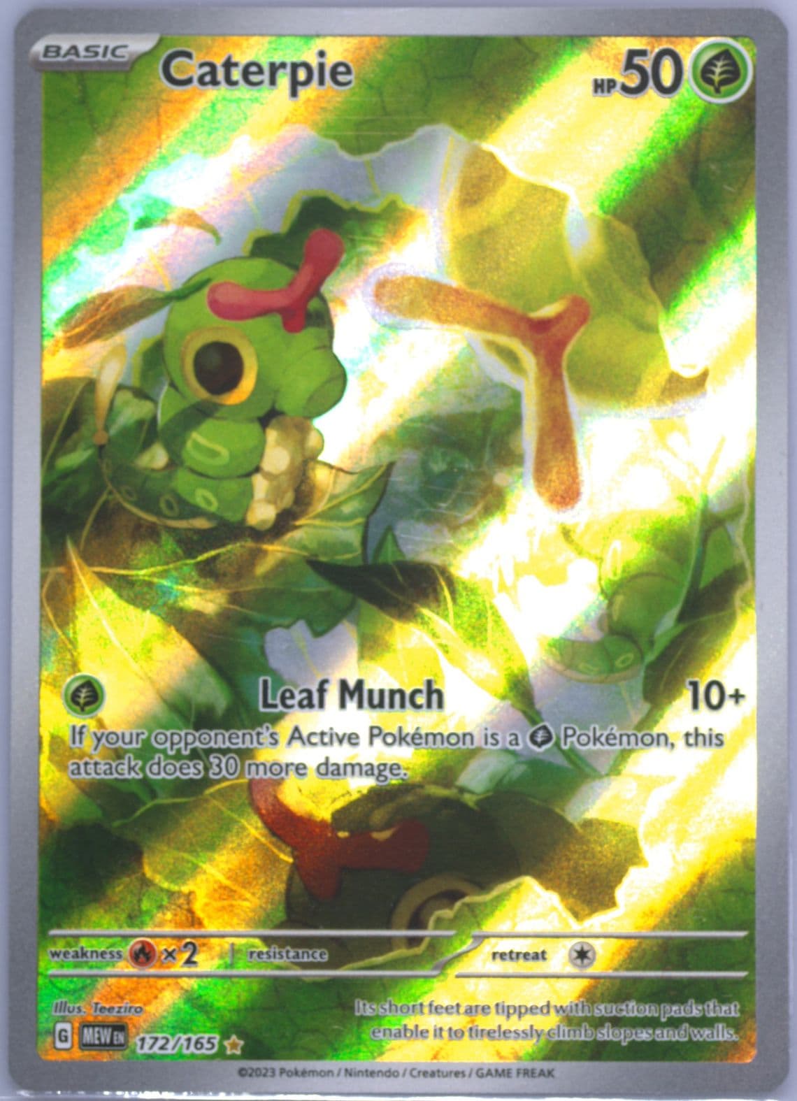 Caterpie Illustration Rare (172) 2023 Pokemon German Mew de-151