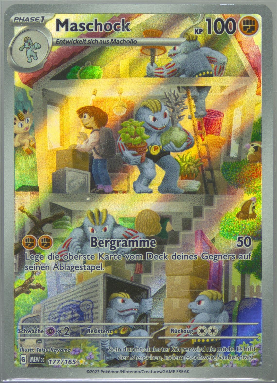 Machoke Illustration Rare (177) 2023 Pokemon German Mew de-151