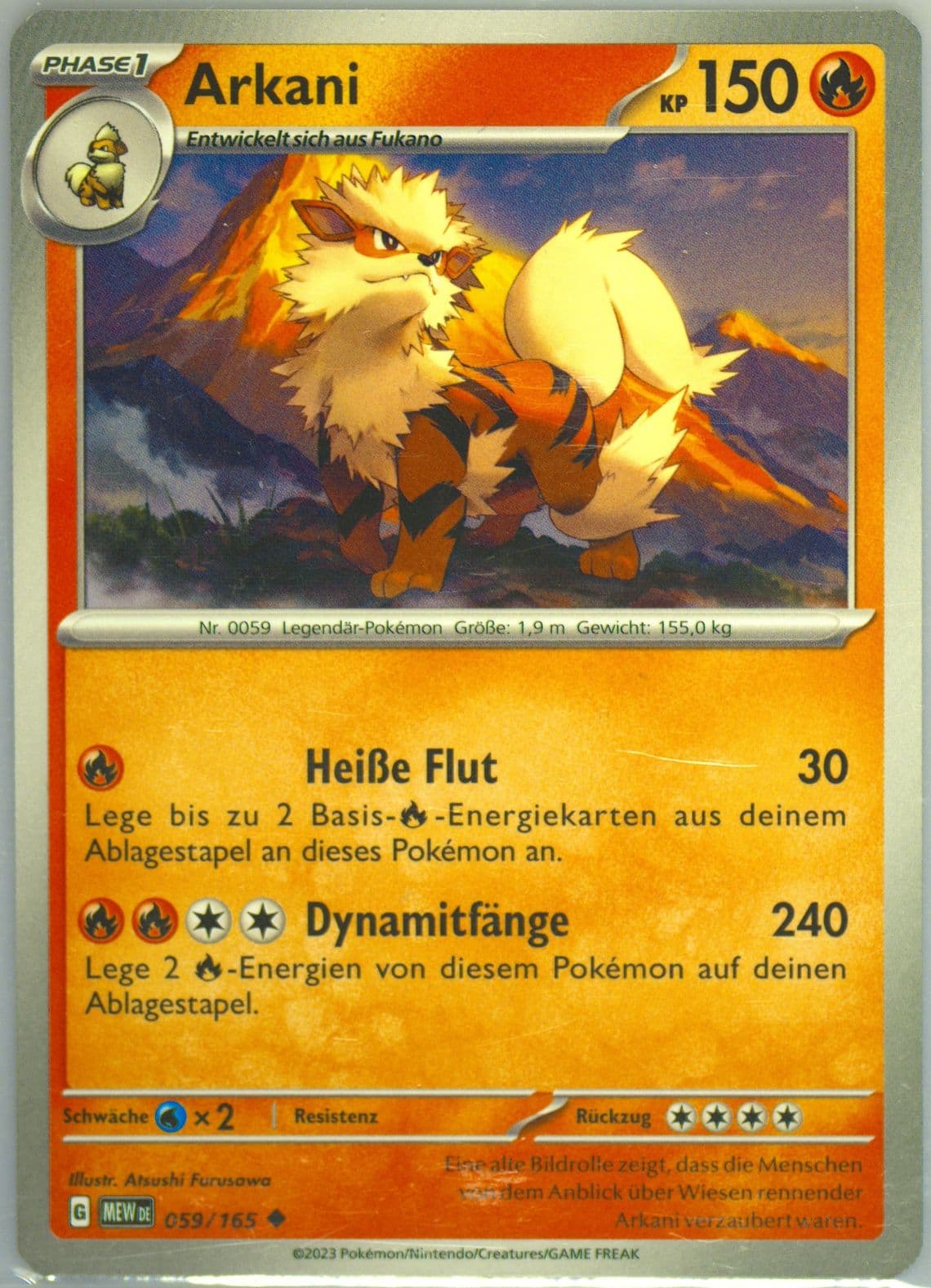 Arcanine (059) 2023 Pokemon German Mew de-151