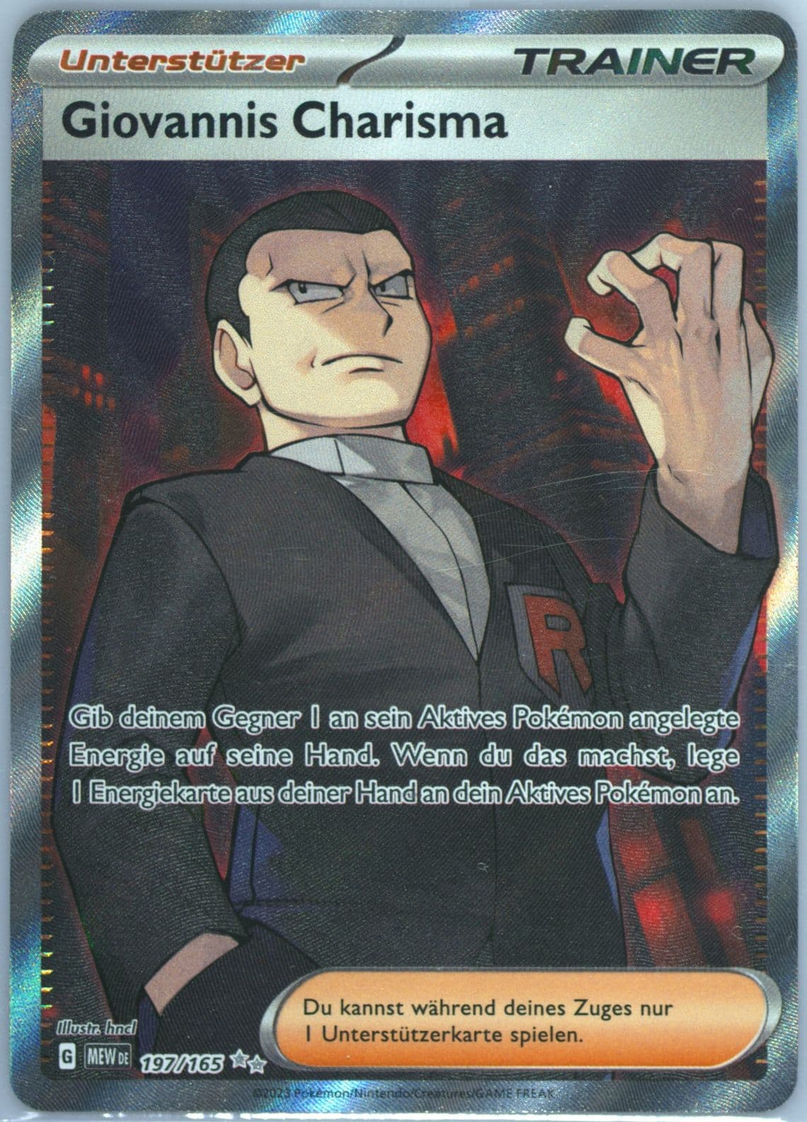 Giovanni's Charisma Ultra Rare (197) 2023 Pokemon German Mew de-151