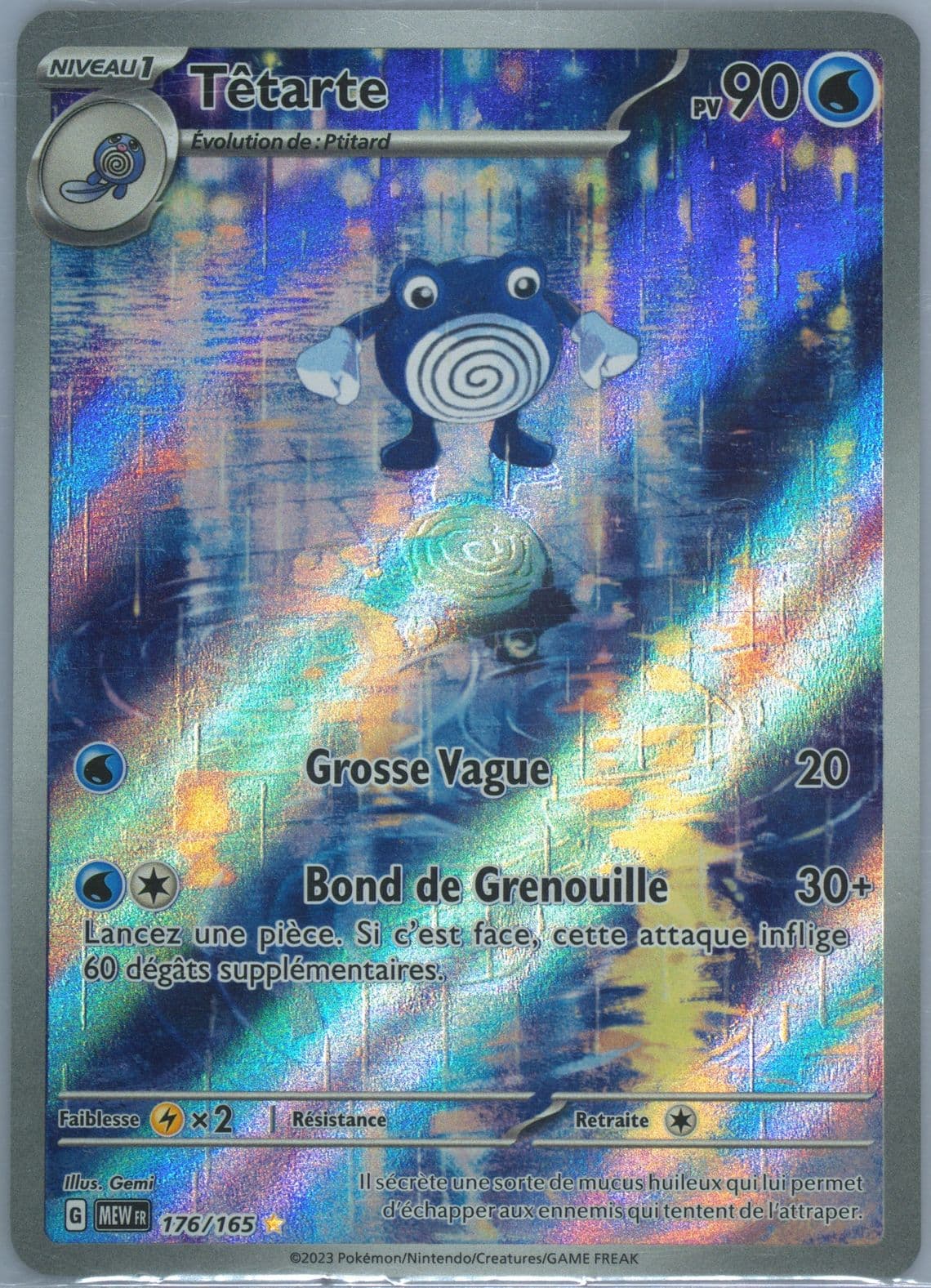 Poliwhirl Illustration Rare (176) 2023 Pokemon French Mew FR-151