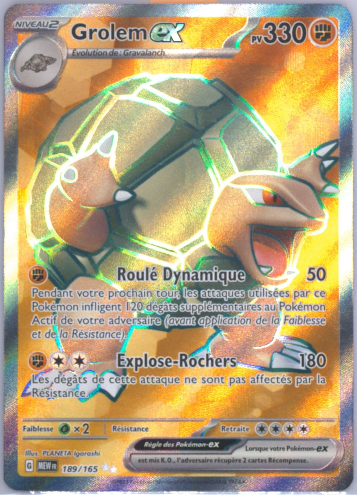Golem EX Ultra Rare (189) 2023 Pokemon French Mew FR-151