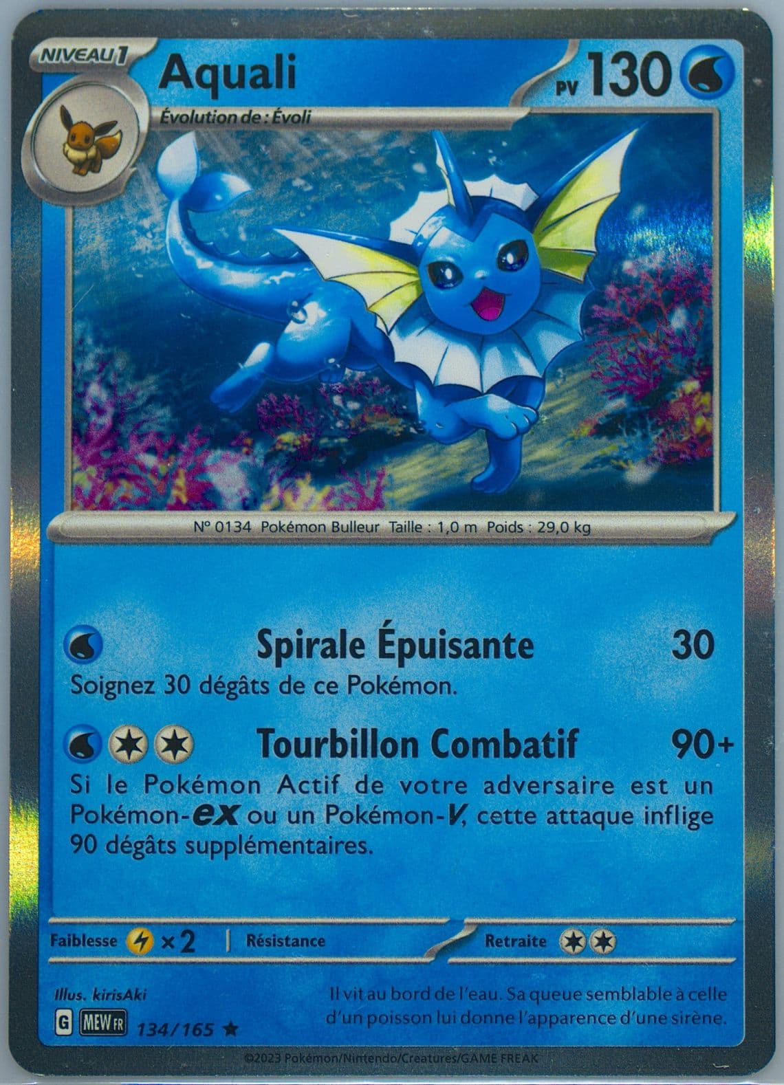 Vaporeon (134) 2023 Pokemon French Mew FR-151