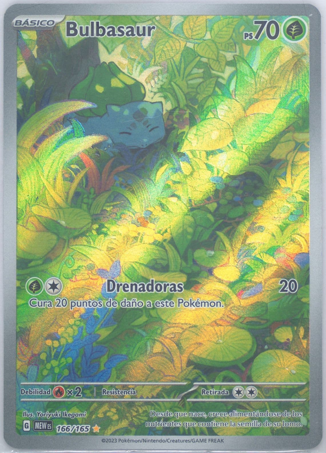 Bulbasaur Illustration Rare (166) 2023 Pokemon Spanish Mew ES-151