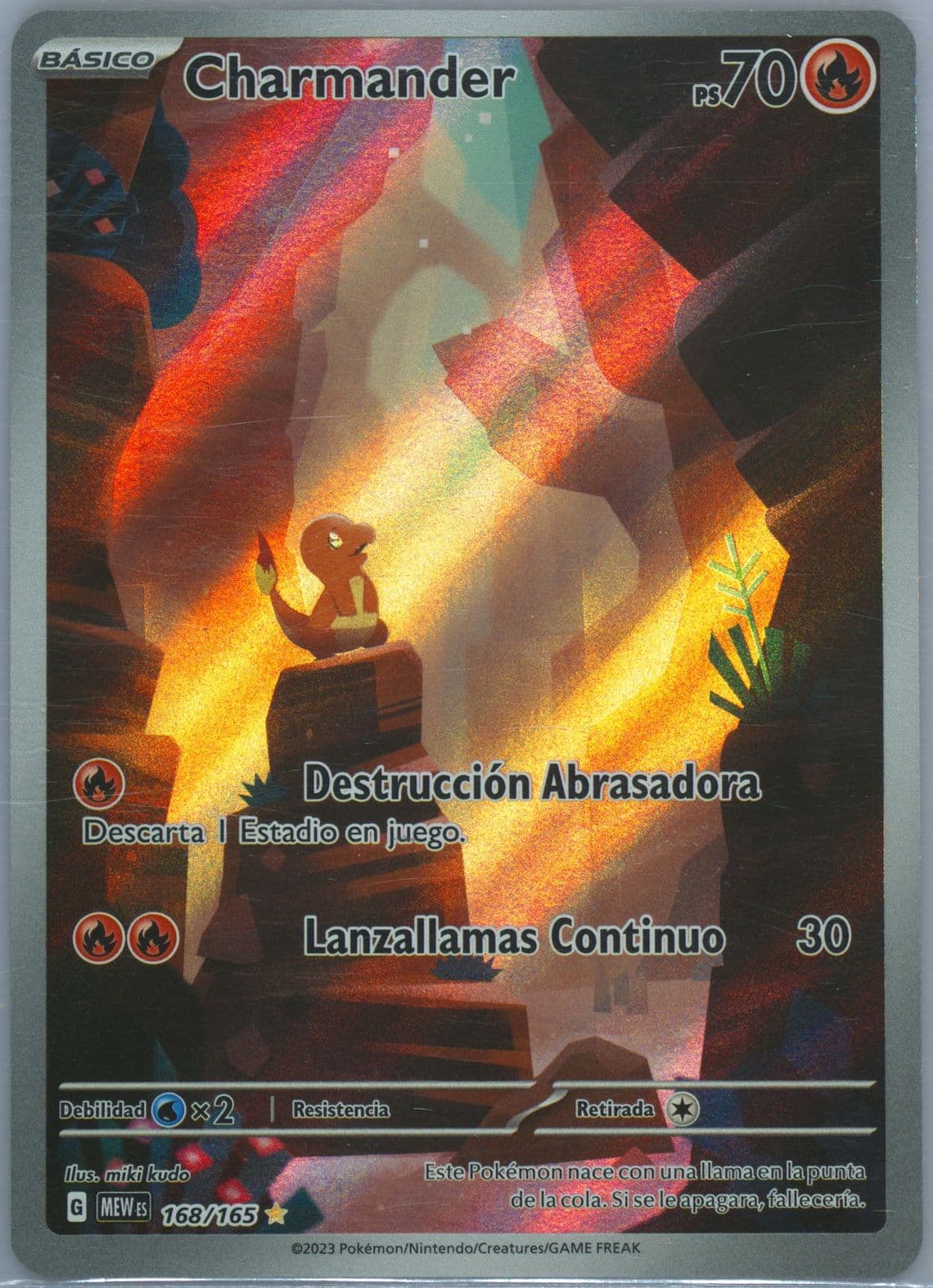 Charmander Illustration Rare (168) 2023 Pokemon Spanish Mew ES-151