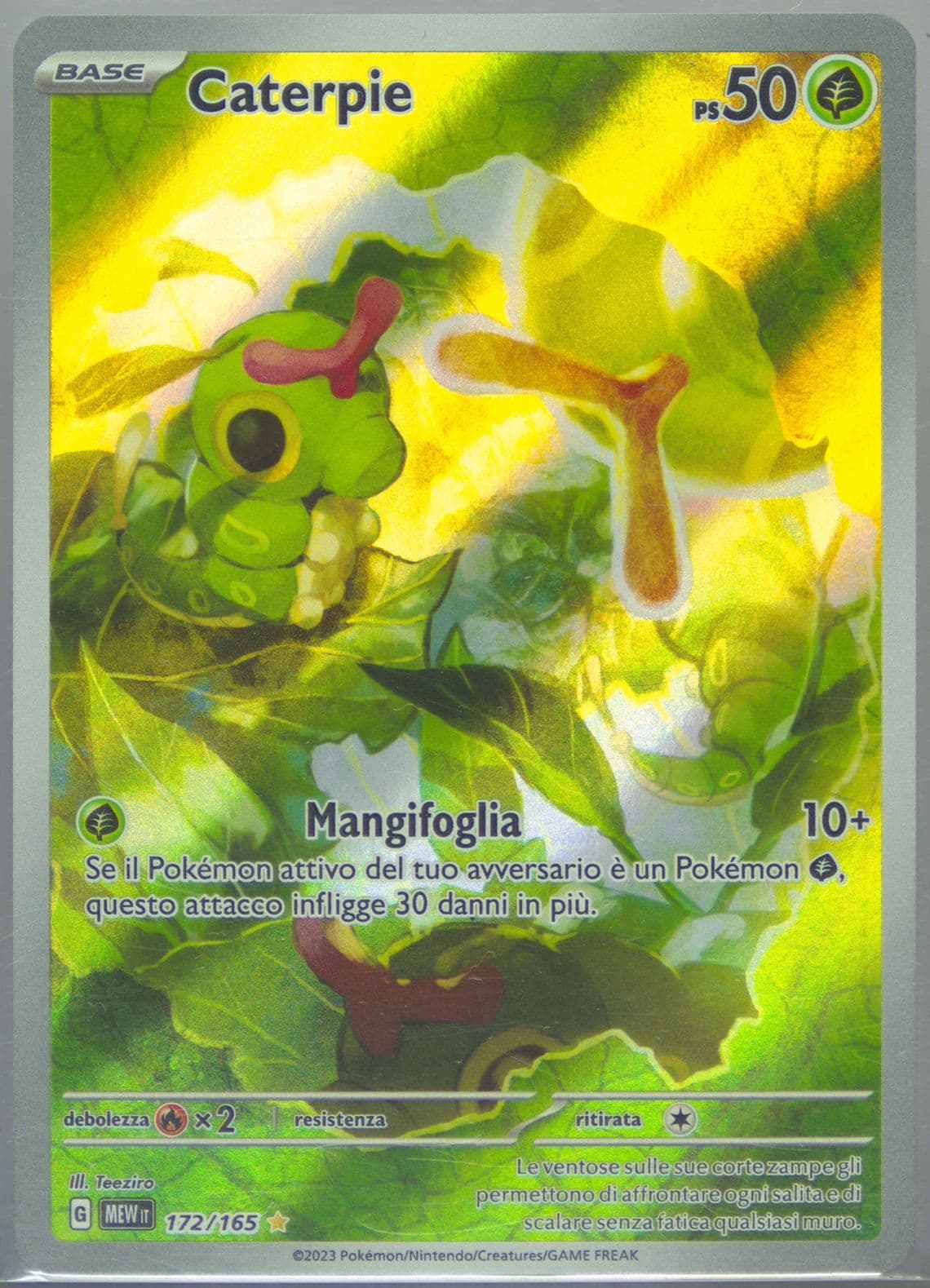 Caterpie Illustration Rare (172) 2023 Pokemon Italian Mew It-151