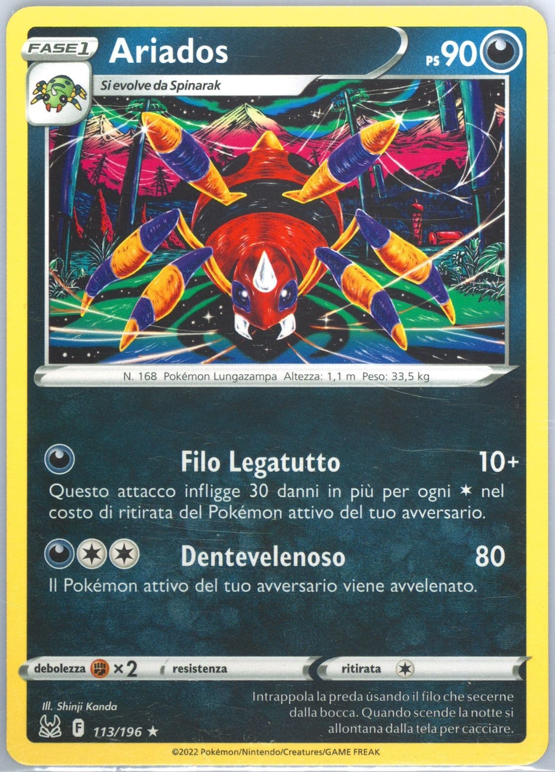 Ariados Italian (113) 2022 Pokemon Sword & Shield Lost Origin