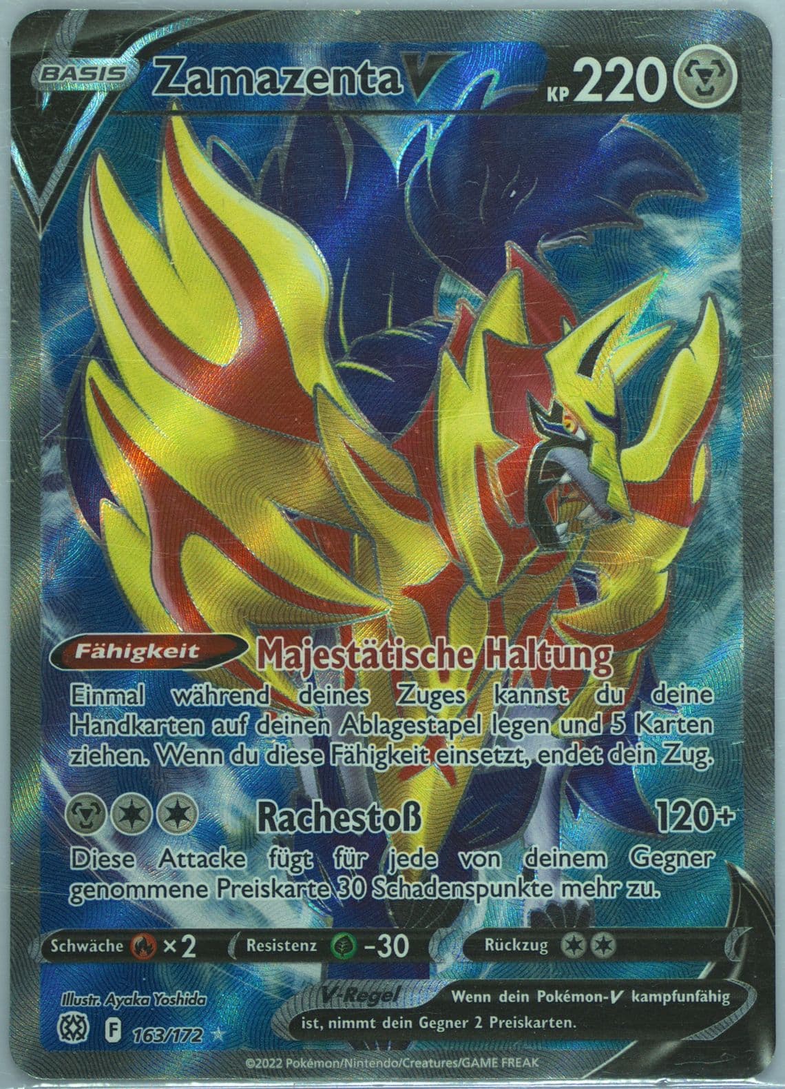 Full Art/Zamazenta V German (163) 2022 Pokemon Sword & Shield Brilliant Stars