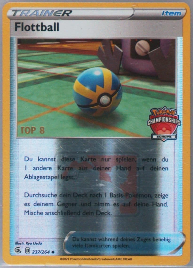 Flottball-Reverse Foil International Championships Europe-Top 8-German (237) 2021 Pokemon Sword & Shield Fusion Strike