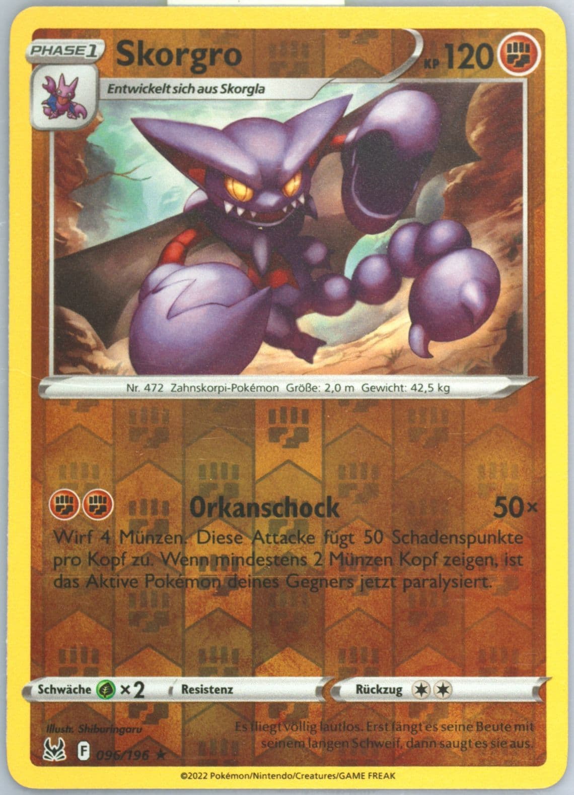 Skorgro-Reverse Foil German (096) 2022 Pokemon Sword & Shield Lost Origin