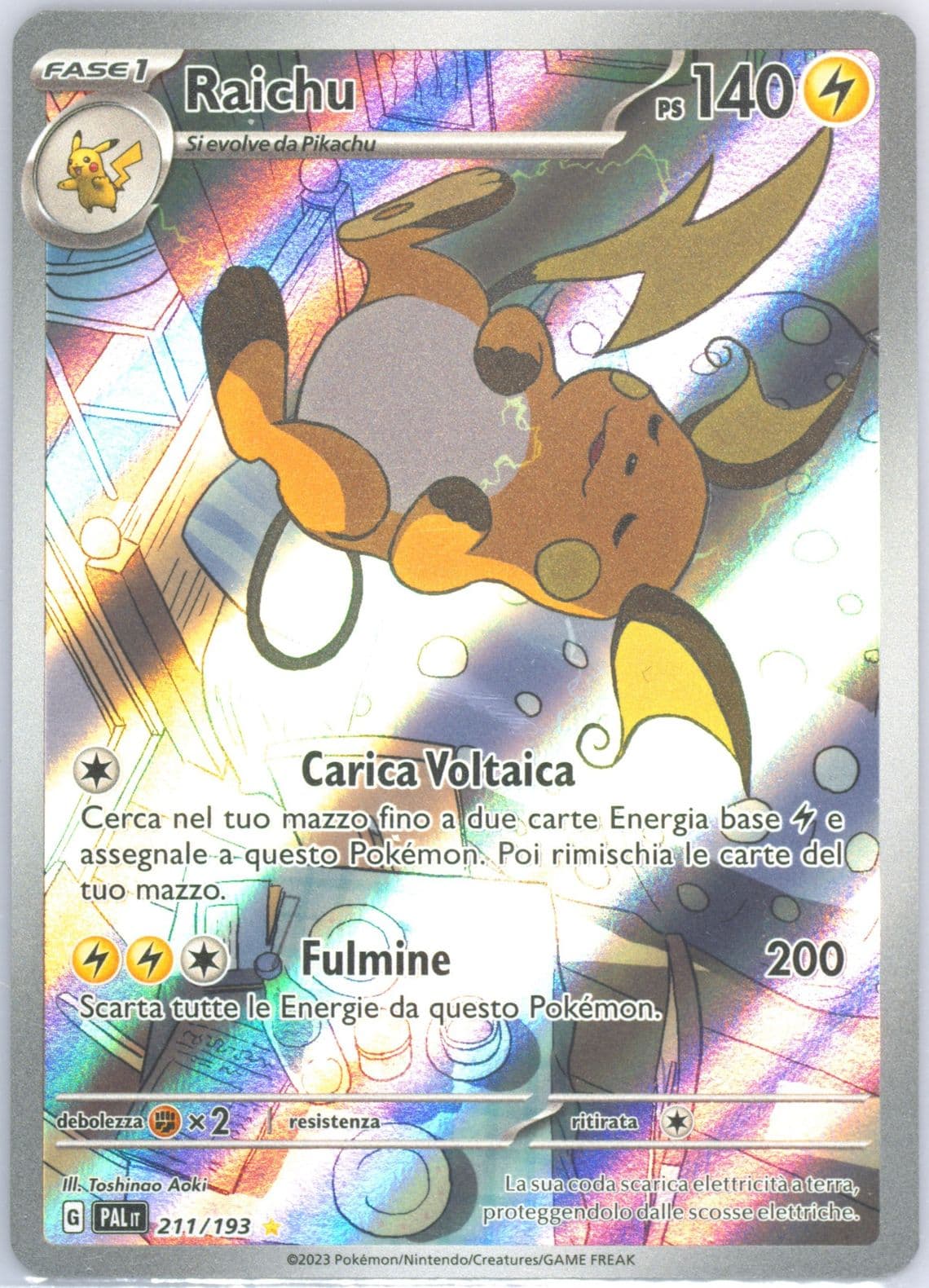 Raichu Illustration Rare (211) 2023 Pokemon Italian Pal It-Paldea Evolved