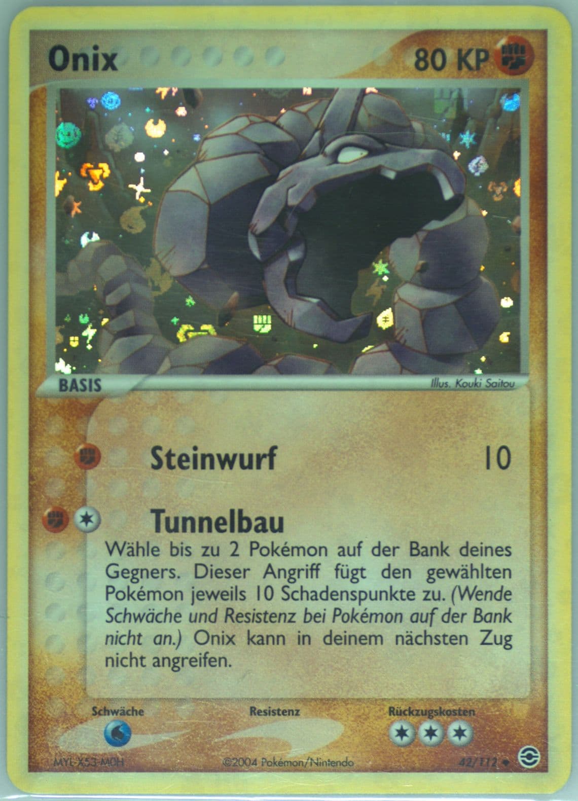 Onix-Reverse Foil German (42) 2004 Pokemon EX Fire Red & Leaf Green