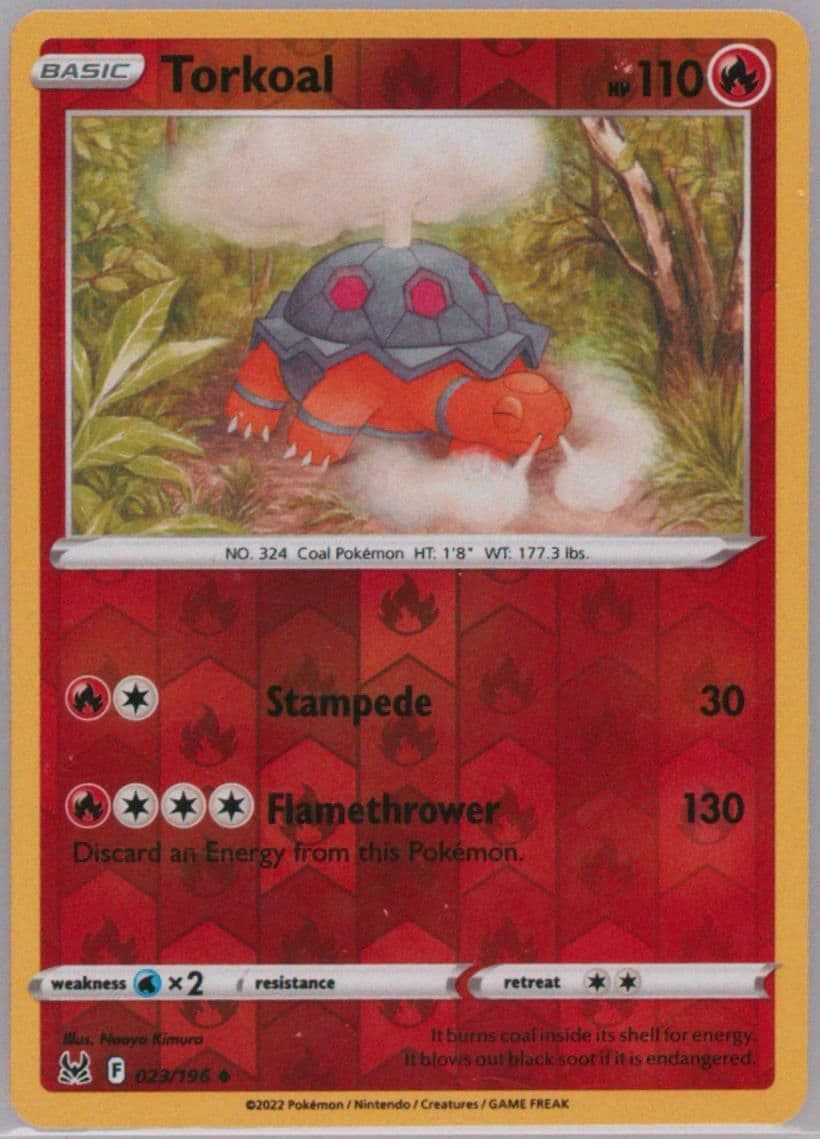 Torkoal-Reverse Foil (023) 2022 Pokemon Sword & Shield Lost Origin