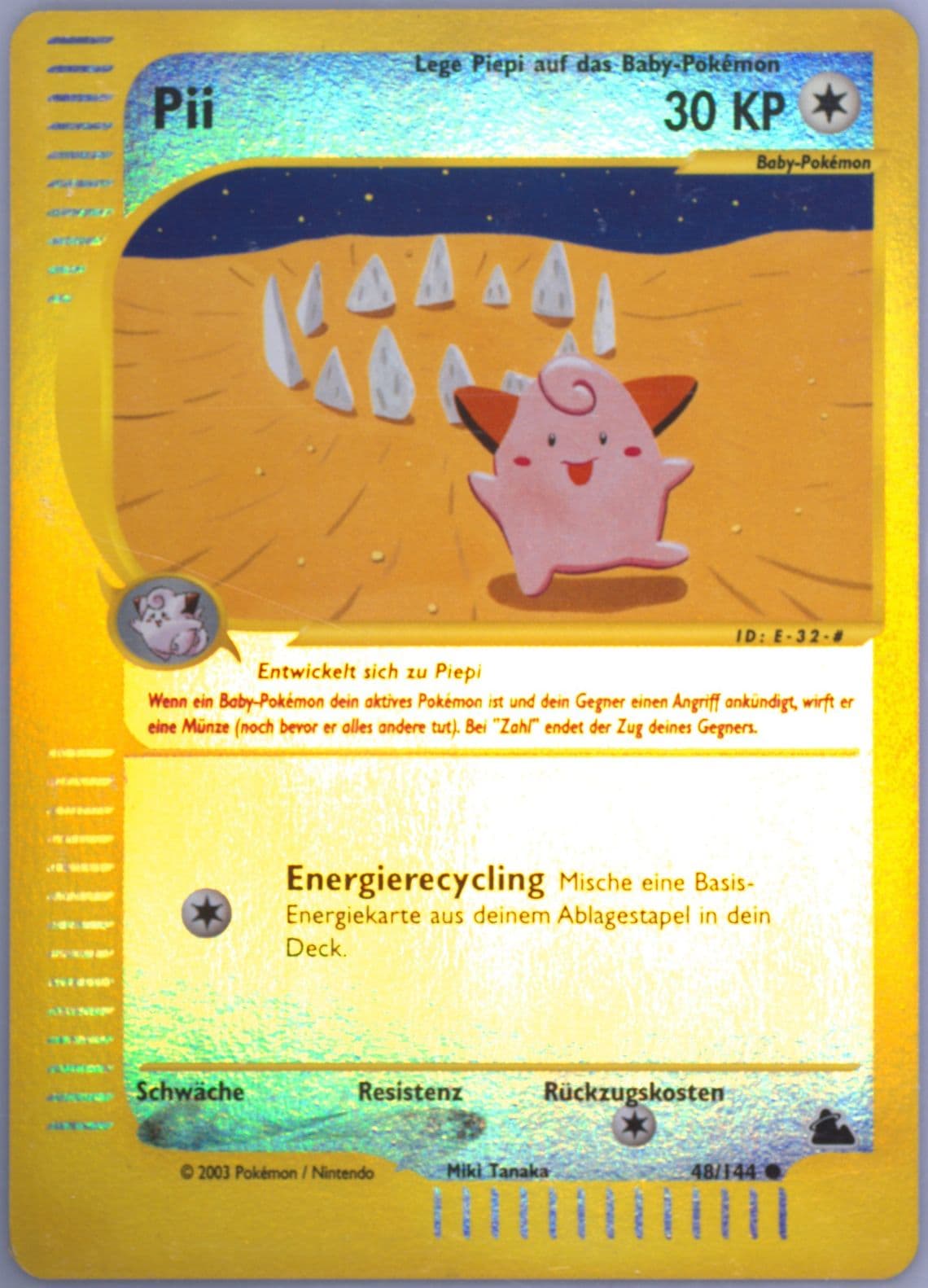 Pii-Reverse Foil German (48) 2003 Pokemon Skyridge