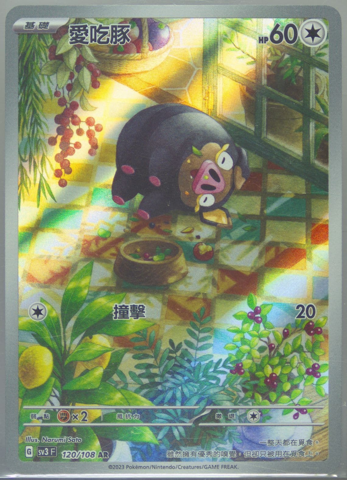 Lechonk Art Rare (120) 2023 Pokemon Traditional Chinese SV3 F-Ruler of the Black Flame