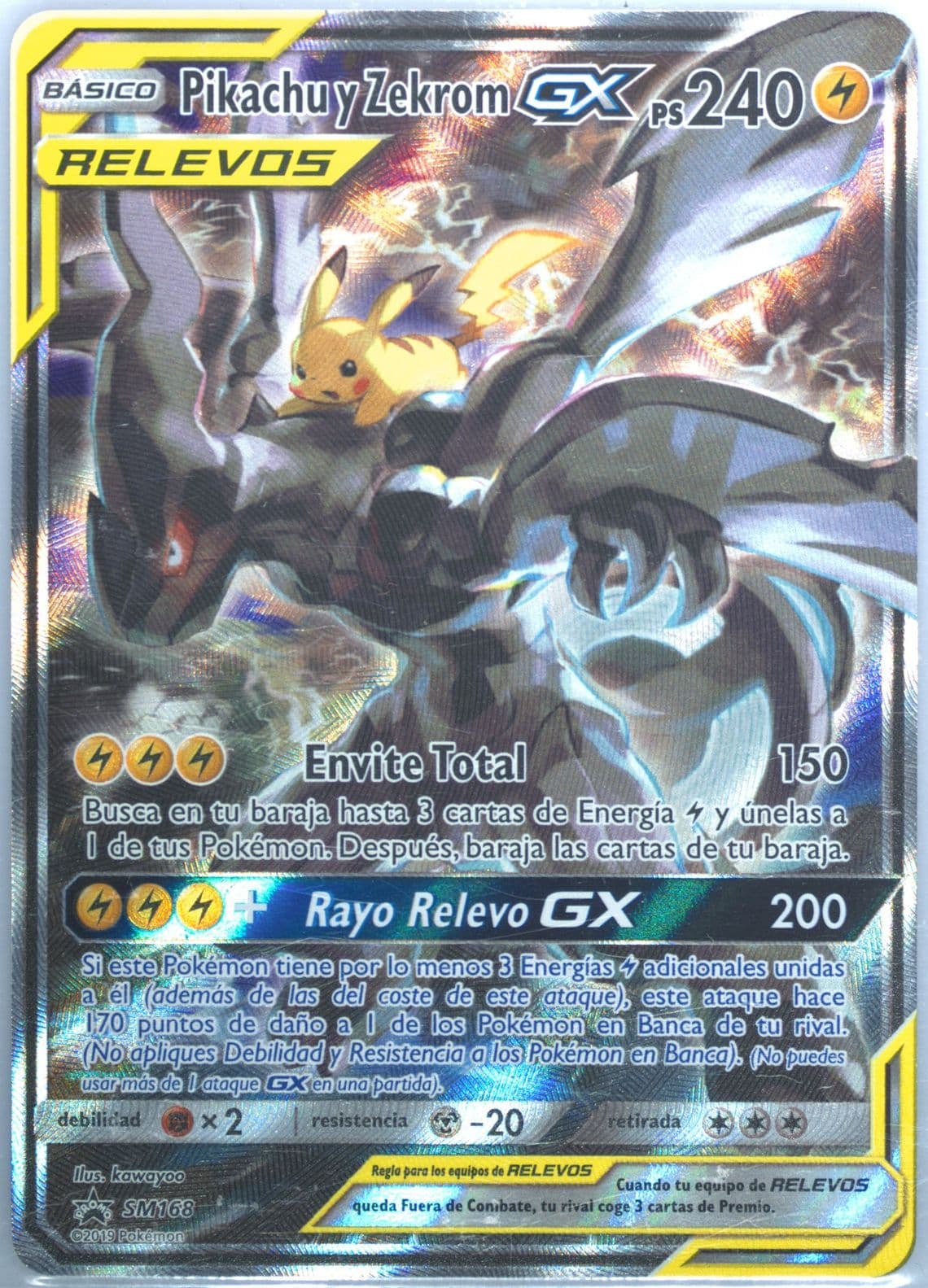 Full Art/Pikachu Y Zekrom GX Tag Team Tins-Spanish (SM168) 2019 Pokemon SM Black Star Promo