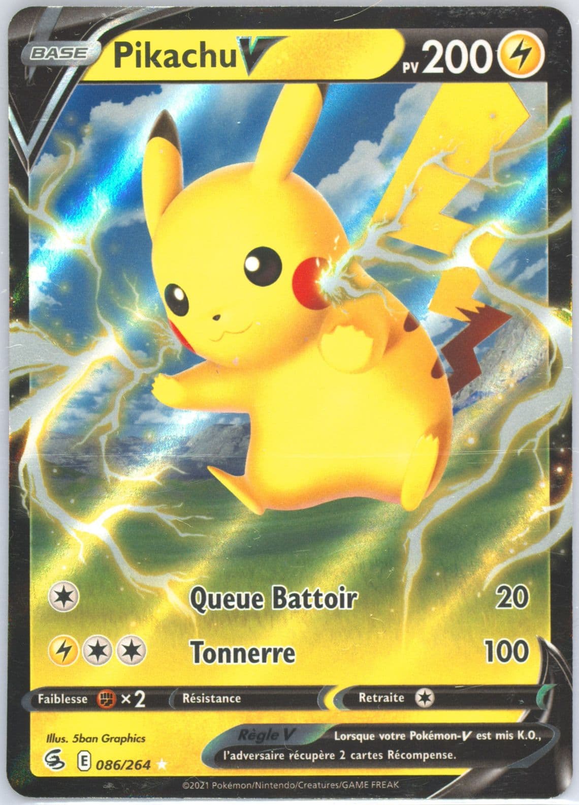 Pikachu V French (086) 2021 Pokemon Sword & Shield Fusion Strike