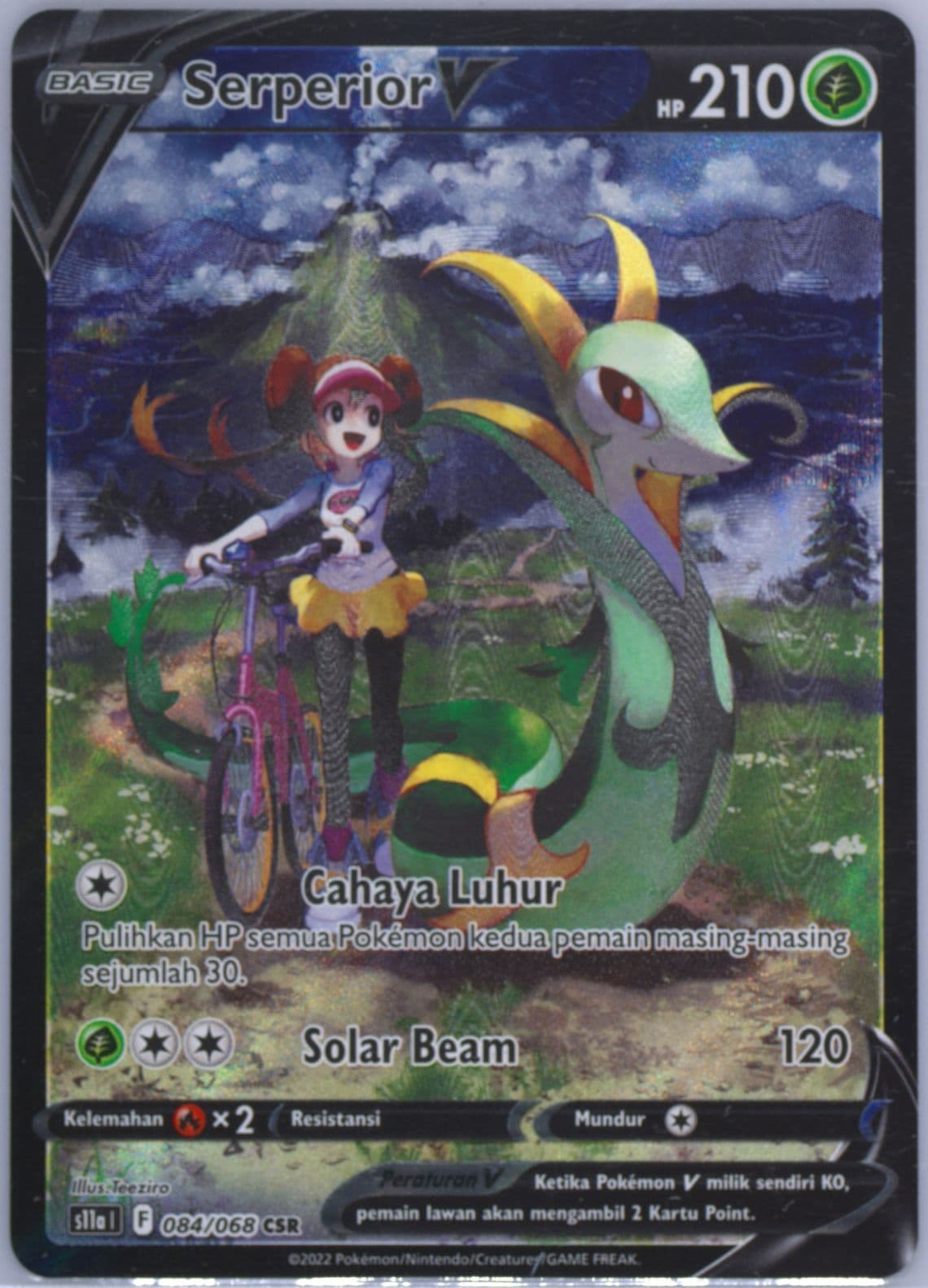 Full Art/Serperior V (084) 2022 Pokemon Indonesian Sword & Shield Incandescent Arcana